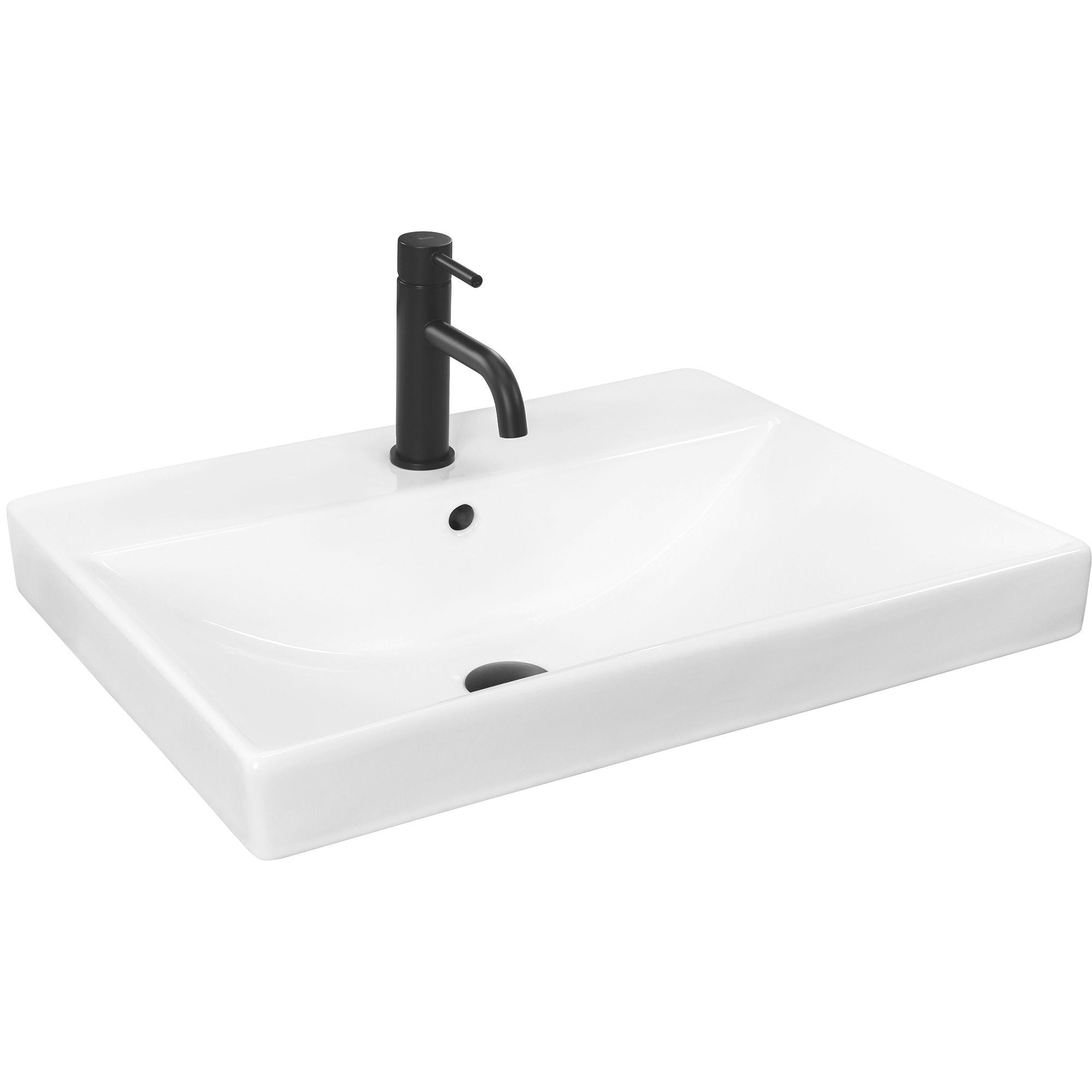 Lavoar incastrat ceramic, Rea Mandy, latime de 46 cm, alb