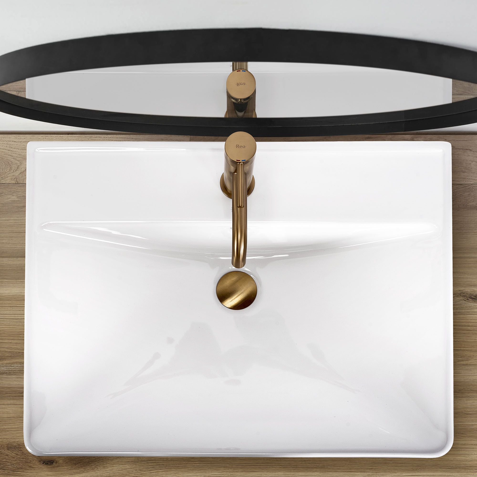 Lavoar incastrat Rea Alisha, 60 cm,. alb