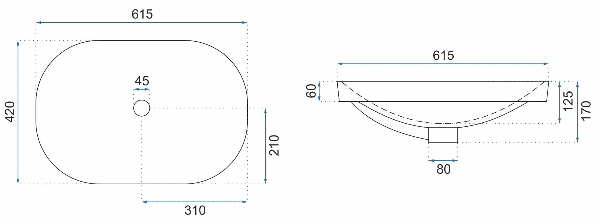 Lavoar încastrat Rea Arleta alb