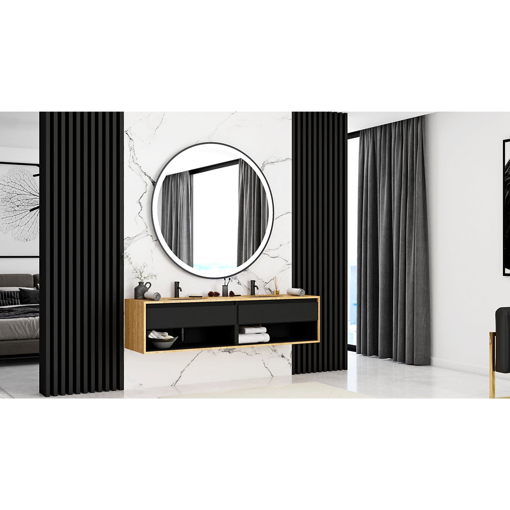 Lavoar încastrat sub blat Rea Nel negru