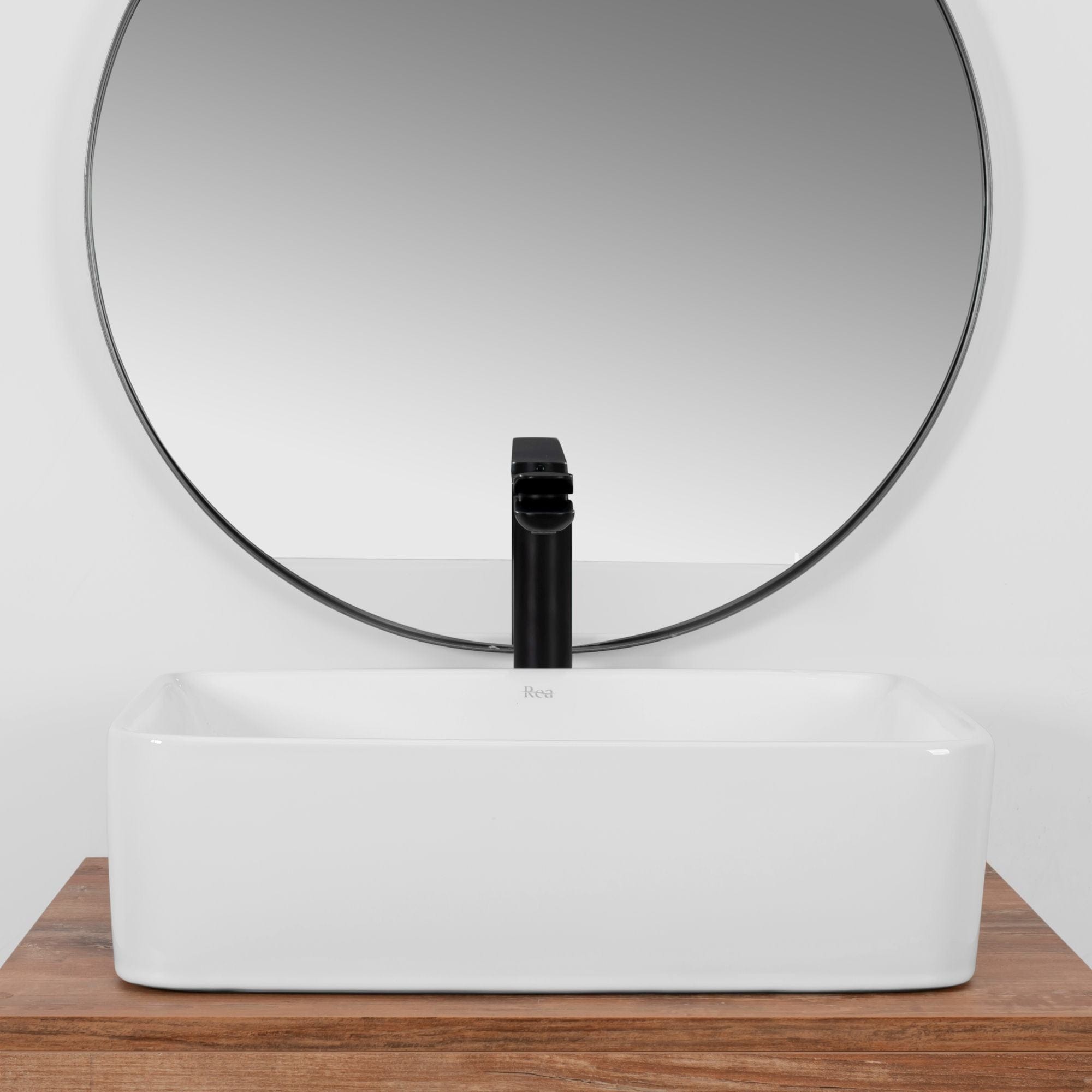 Lavoar pe blat ceramic Rea Anita N 48 , latime de 37.5 cm, alb