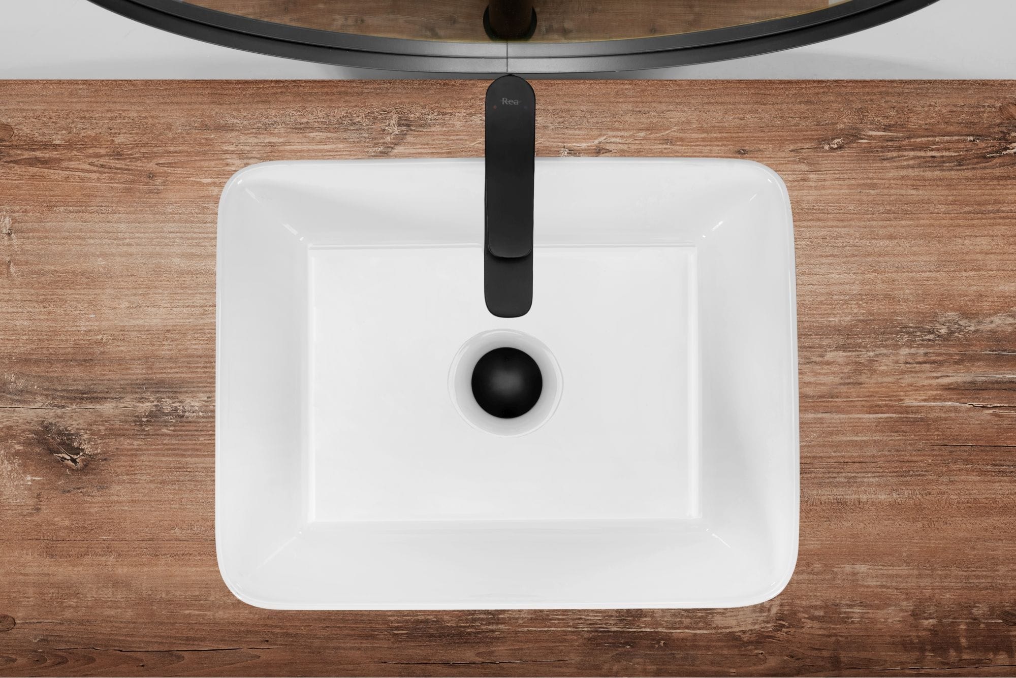 Lavoar pe blat ceramic Rea Anita N 48 , latime de 37.5 cm, alb