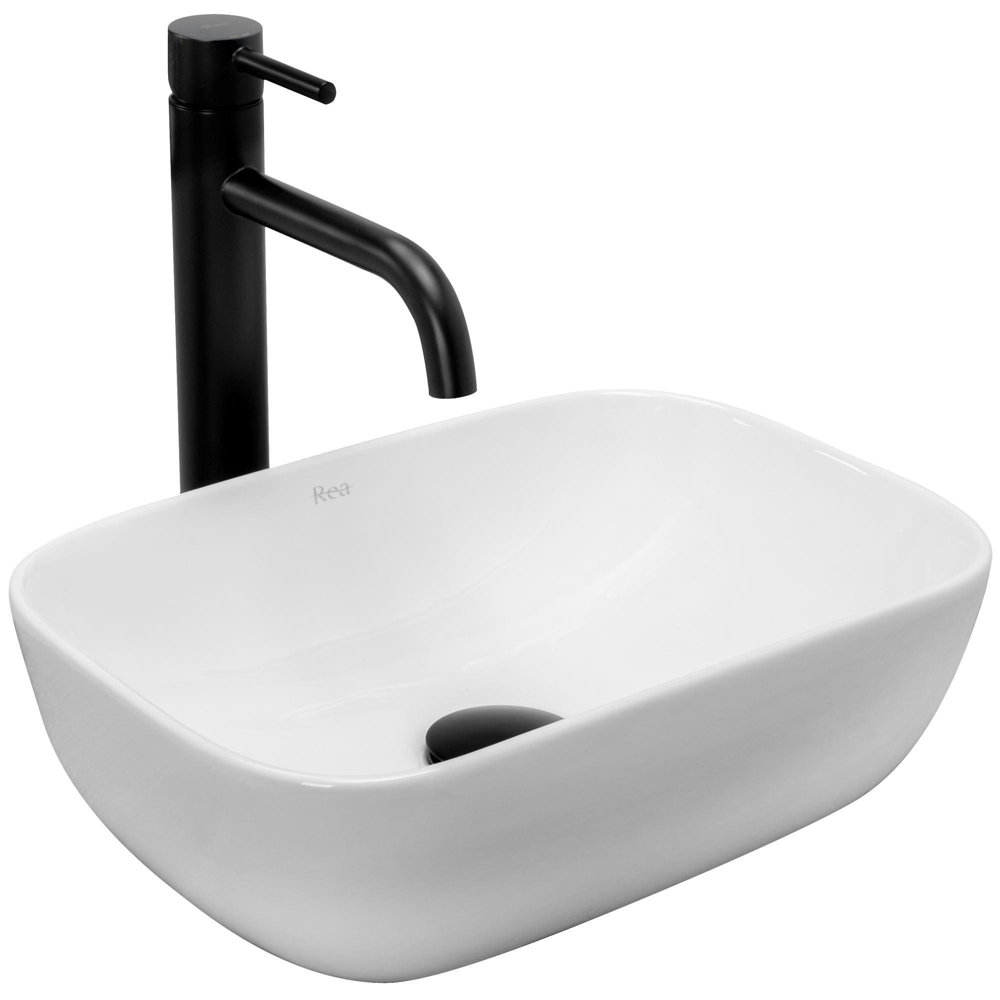 Lavoar pe blat ceramic Rea Belinda Mini , latime de 25.5 cm, alb