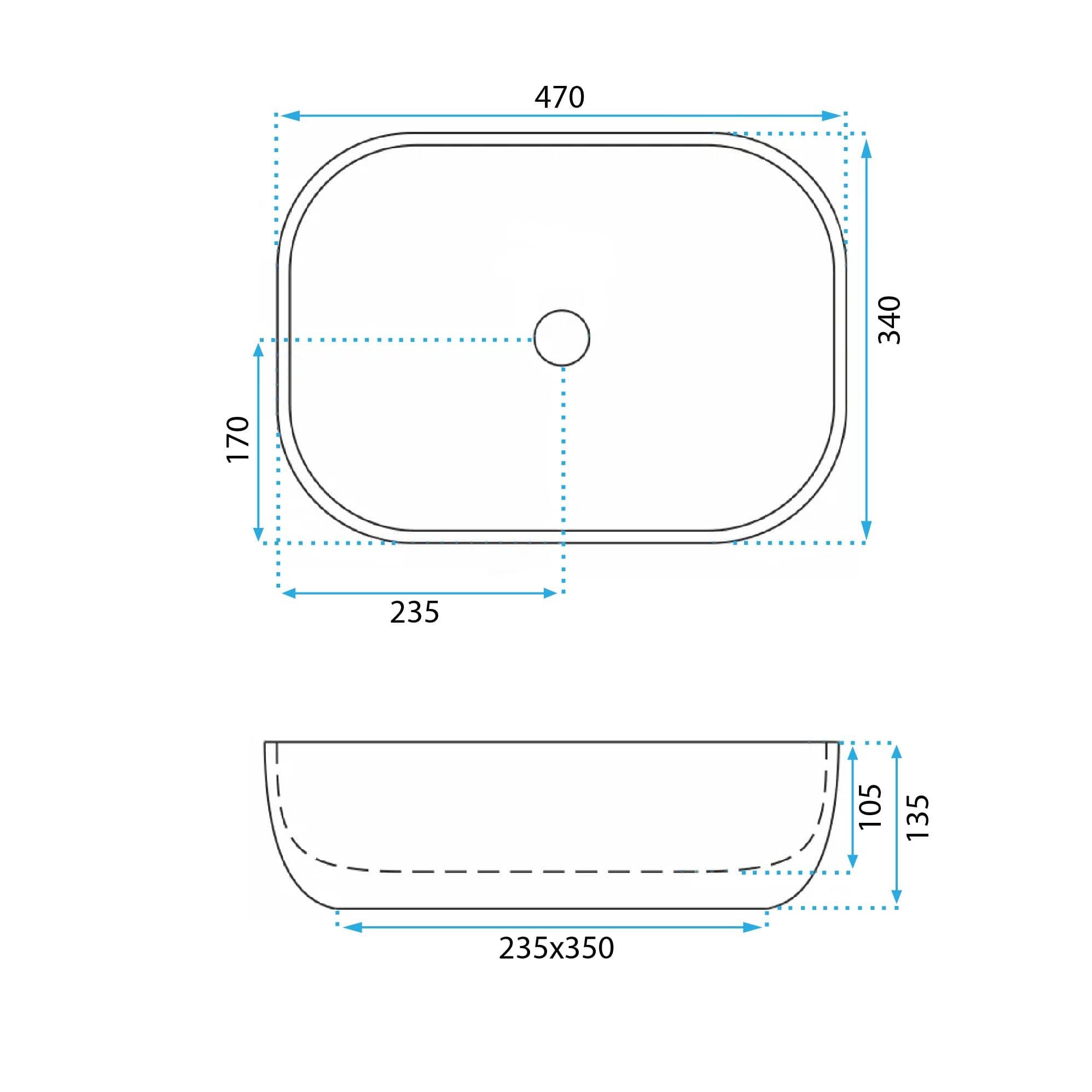 Lavoar pe blat ceramic Rea Belinda Savana , latime de 34 cm, imitatie piatra