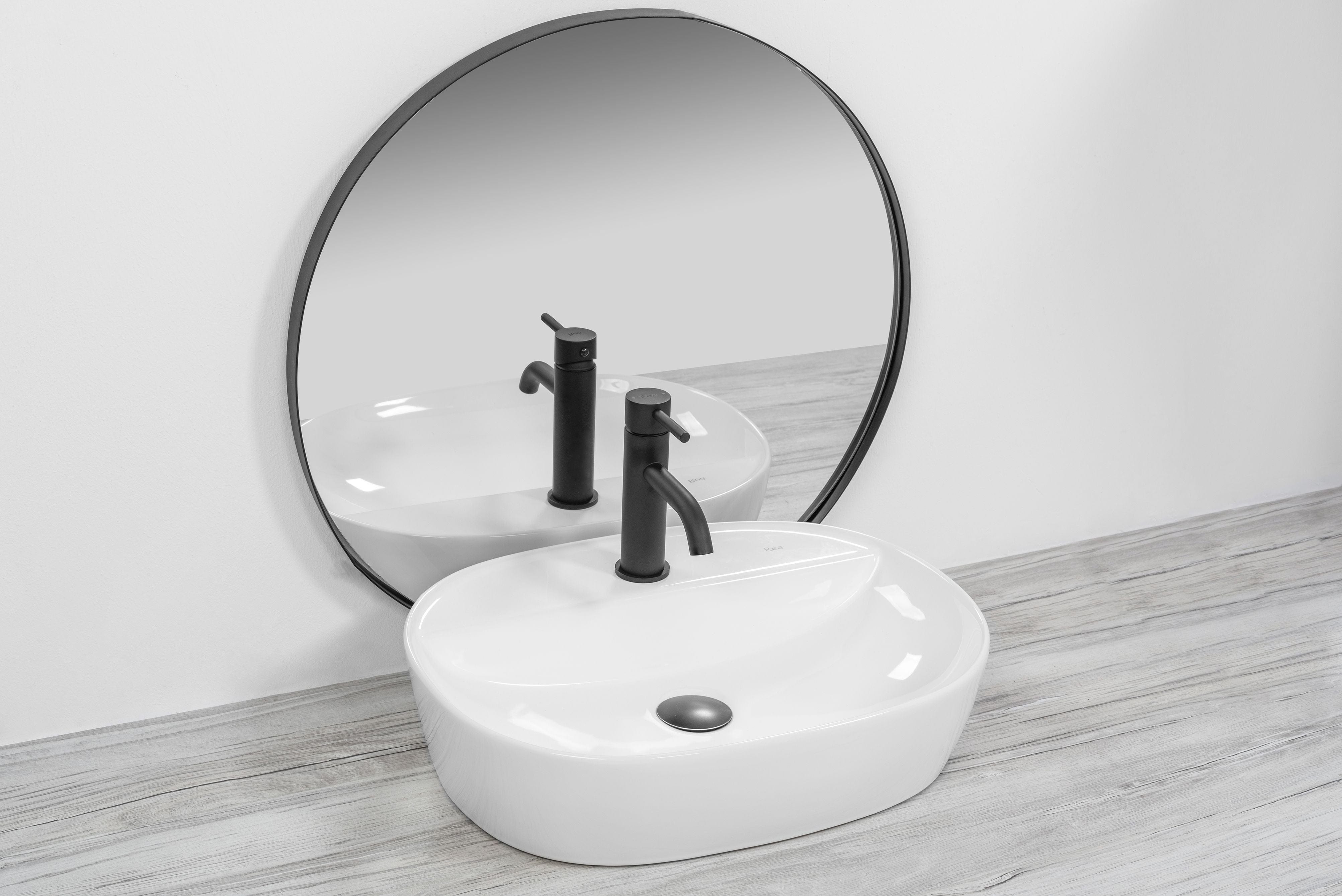 Lavoar pe blat ceramic Rea Carina , latime de 38.5 cm, alb