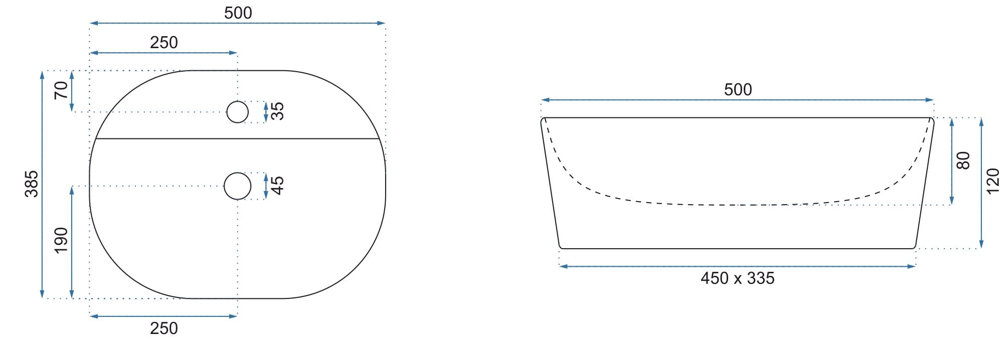 Lavoar pe blat ceramic Rea Carina , latime de 38.5 cm, alb