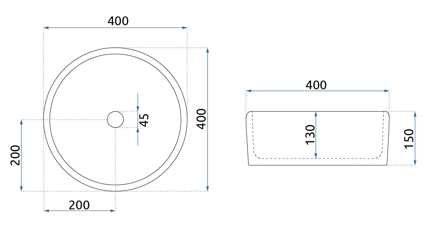 Lavoar pe blat ceramic Rea Florisa, latime de 40 cm, alb inflorat