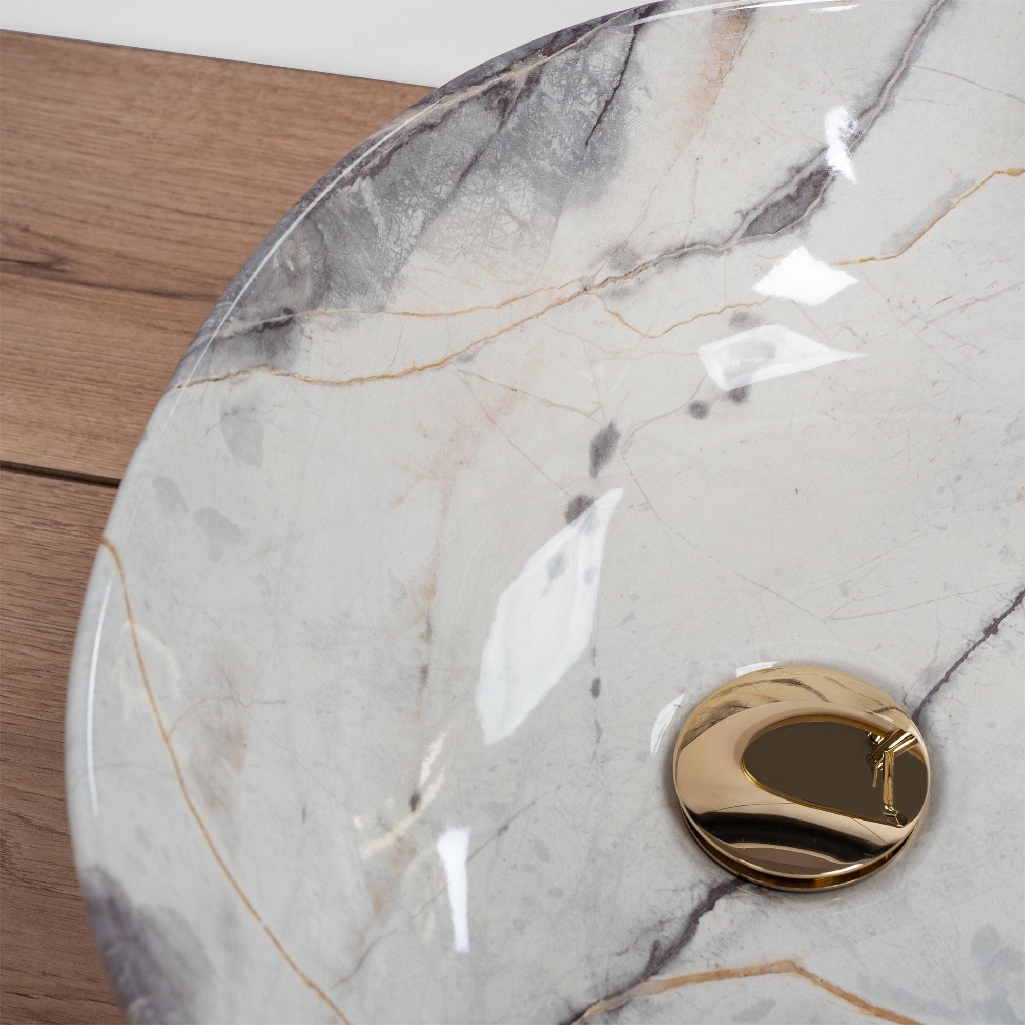 Lavoar pe blat ceramic Rea Greta 65  , latime de 39  cm,  imitatie piatra