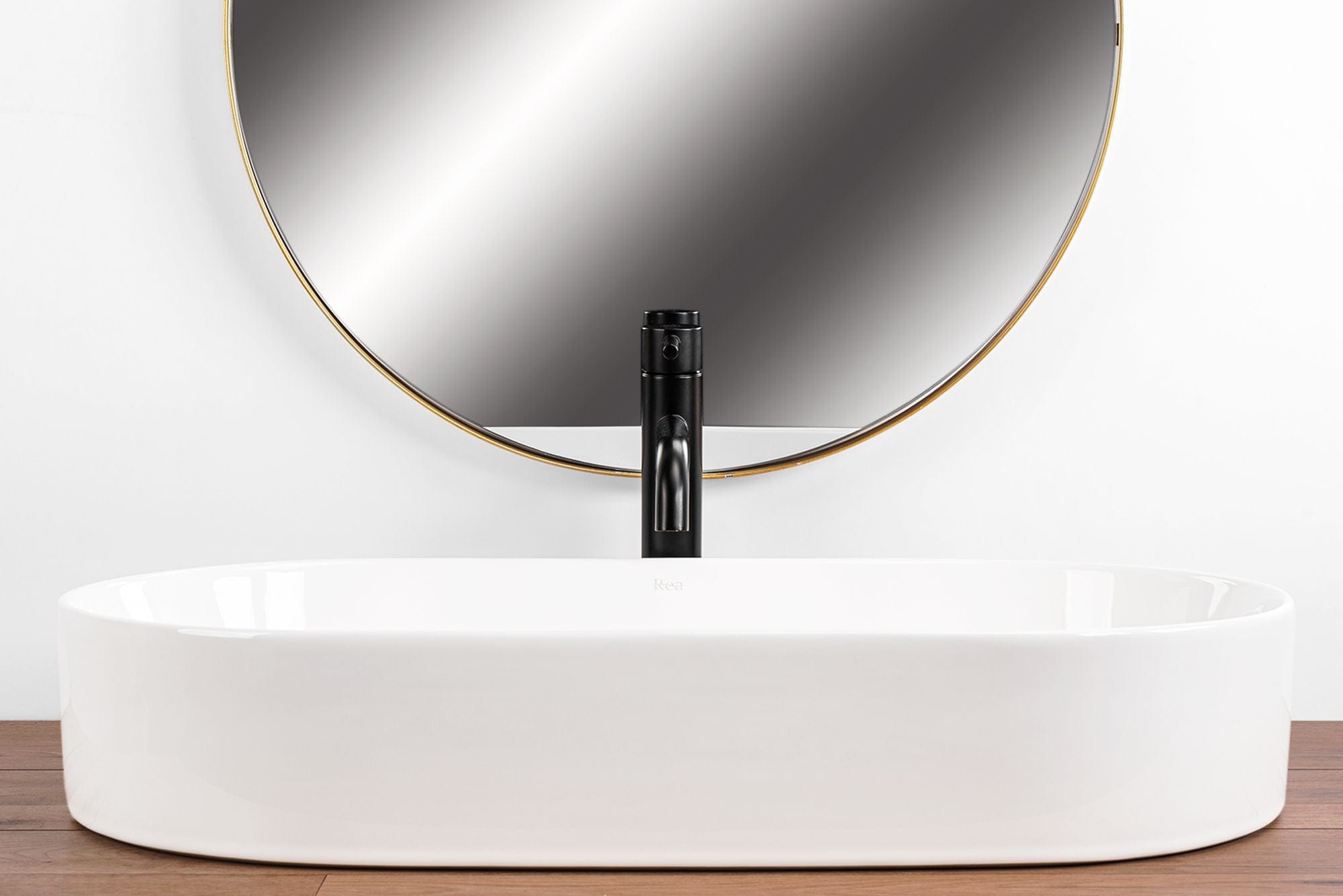 Lavoar pe blat ceramic Rea Nadia 70 , latime de 38.5 cm, alb