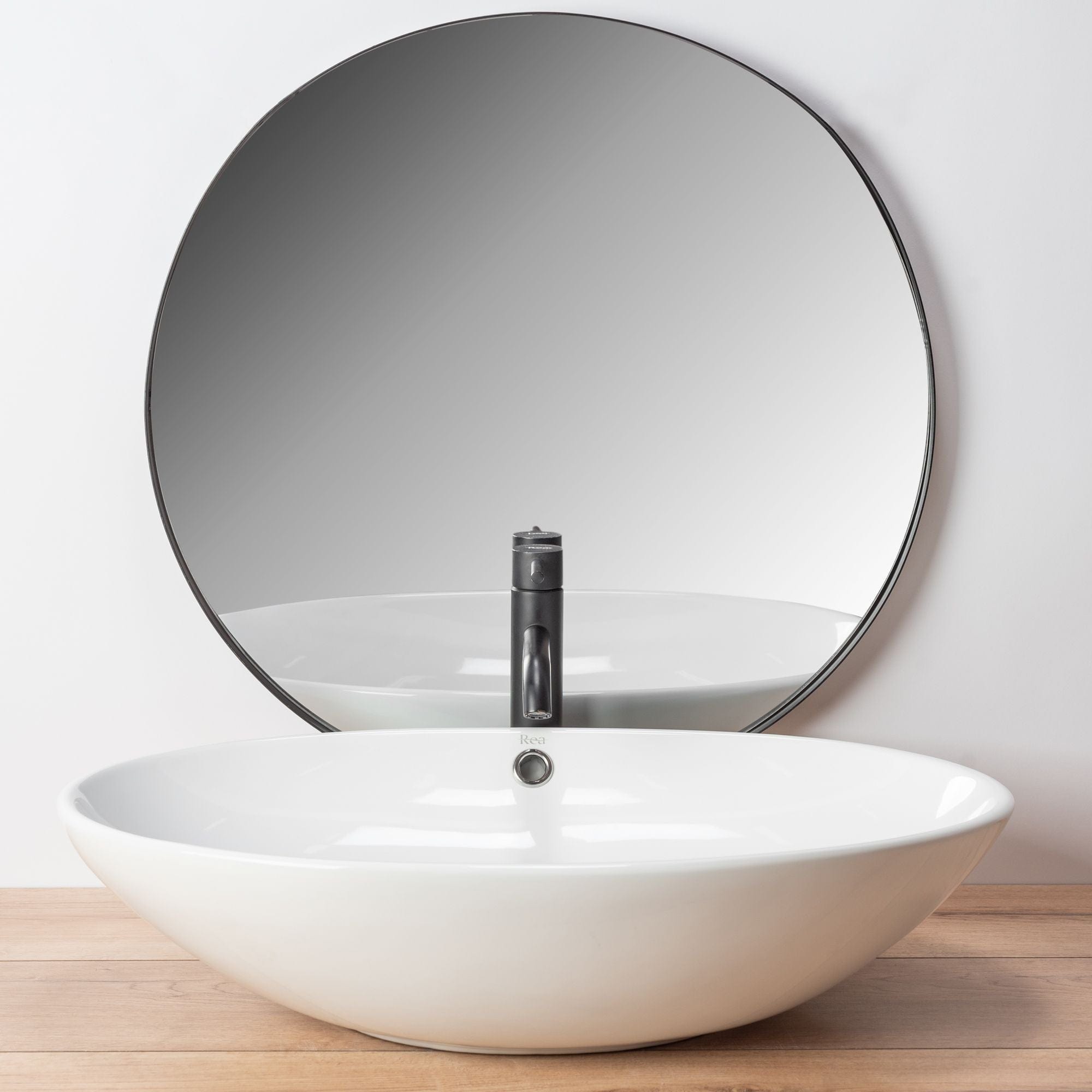 Lavoar pe blat ceramic Rea Olga , latime de 41.5 cm, alb