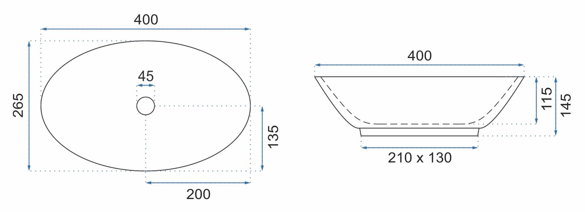 Lavoar pe blat ceramic Rea Pamela Mini , latime de 27 cm, alb