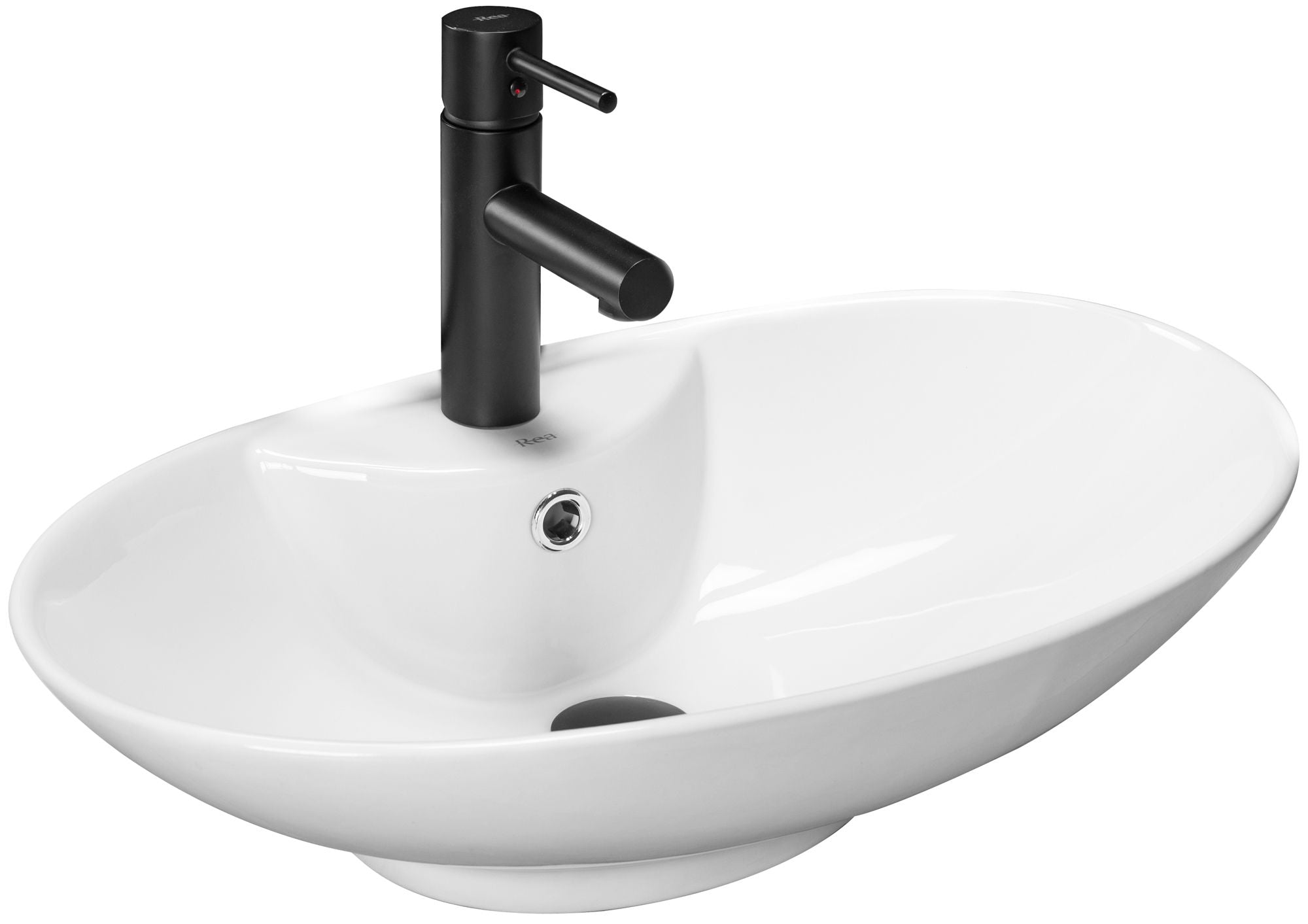 Lavoar pe blat ceramic Rea Rosa 2 , latime de 38.5 cm, alb