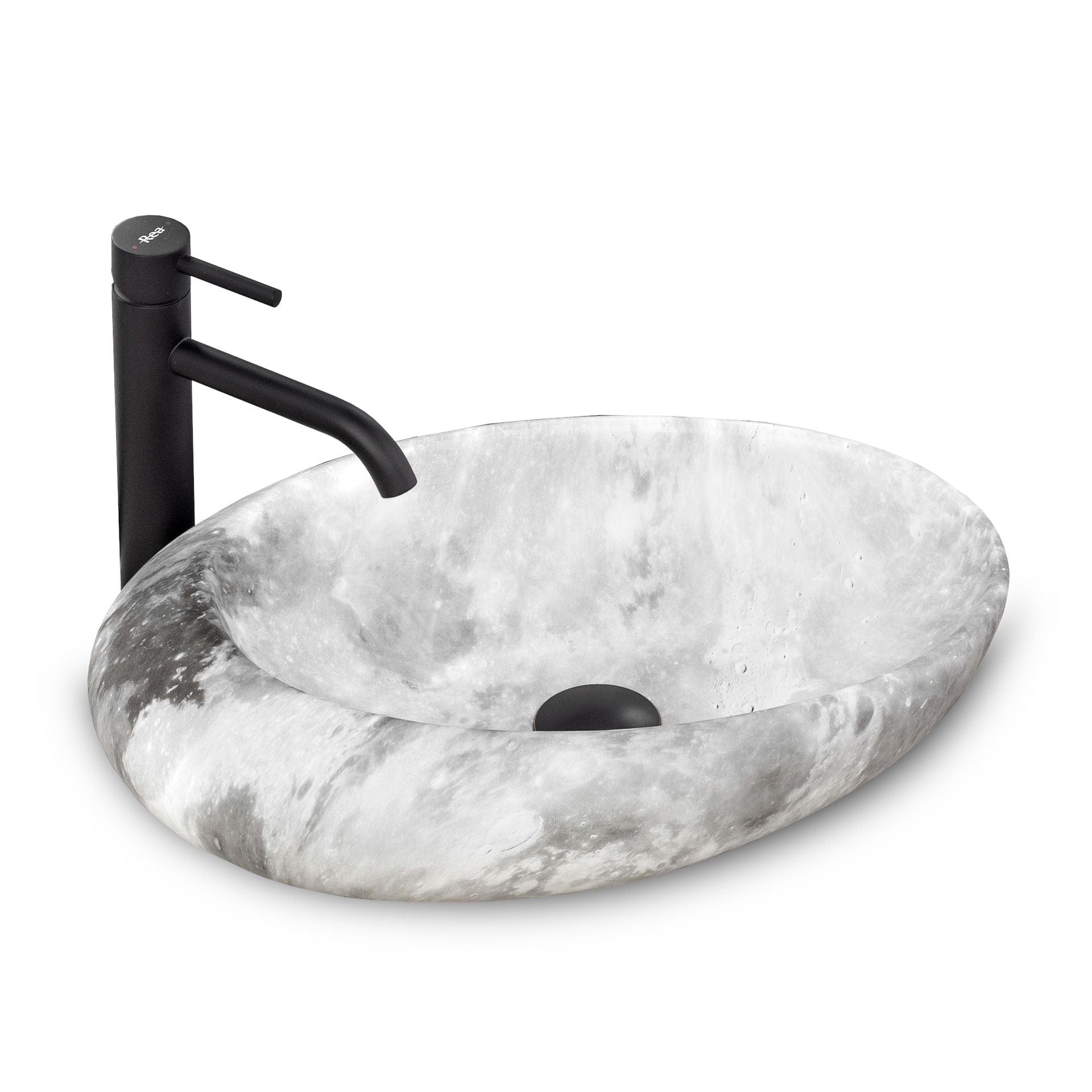 Lavoar pe blat ceramic Rea Roxy Stone L.Grey , latime de 31 cm, gri