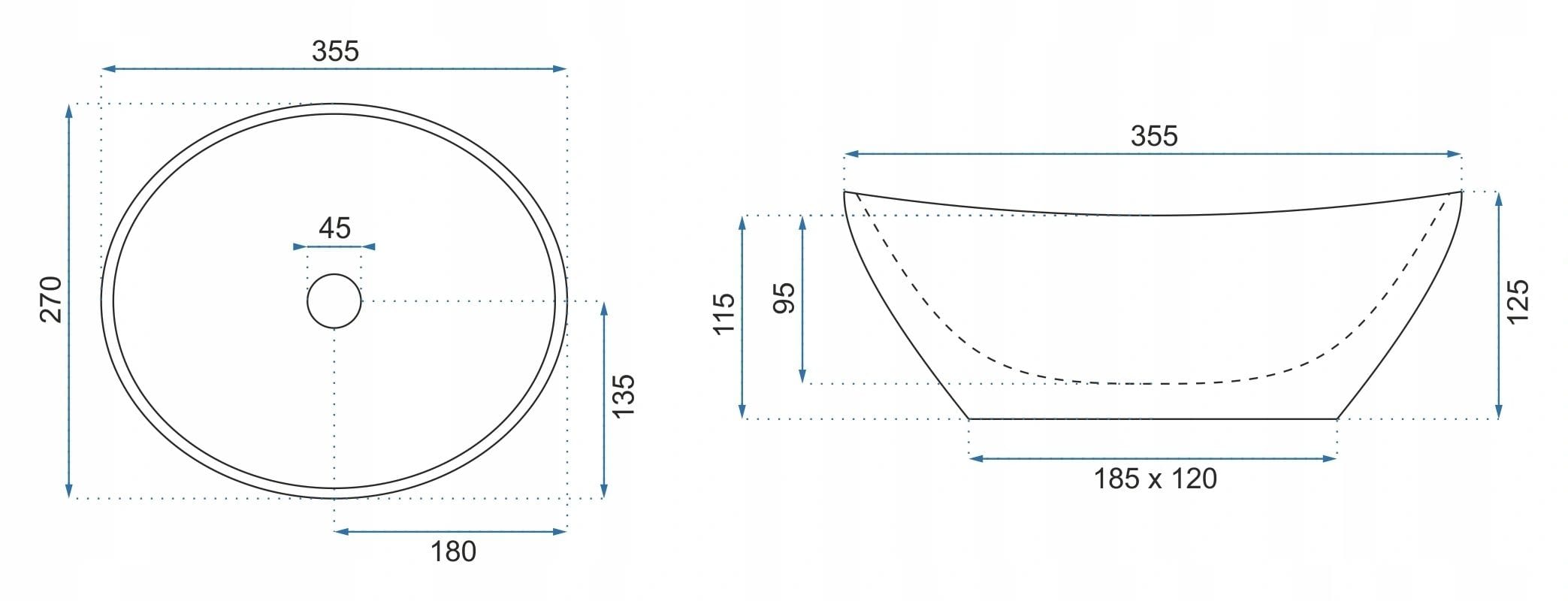 Lavoar pe blat ceramic Rea Sofia Mini , latime de 27 cm, auriu lucios