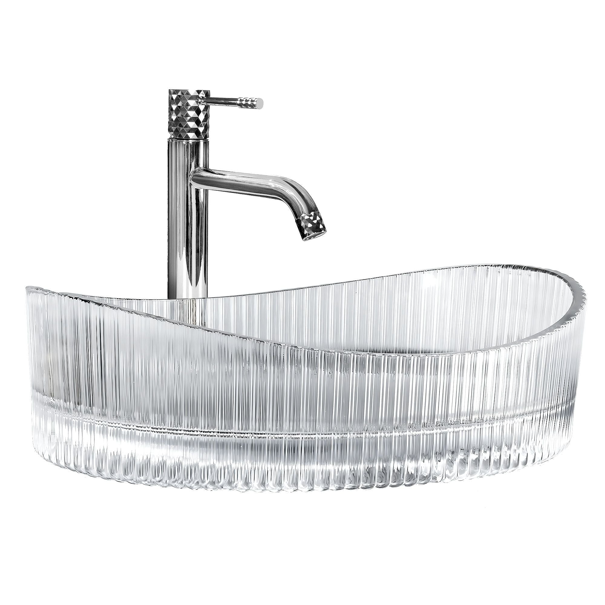Lavoar pe blat de sticla Rea Harper, 50 cm, transparent