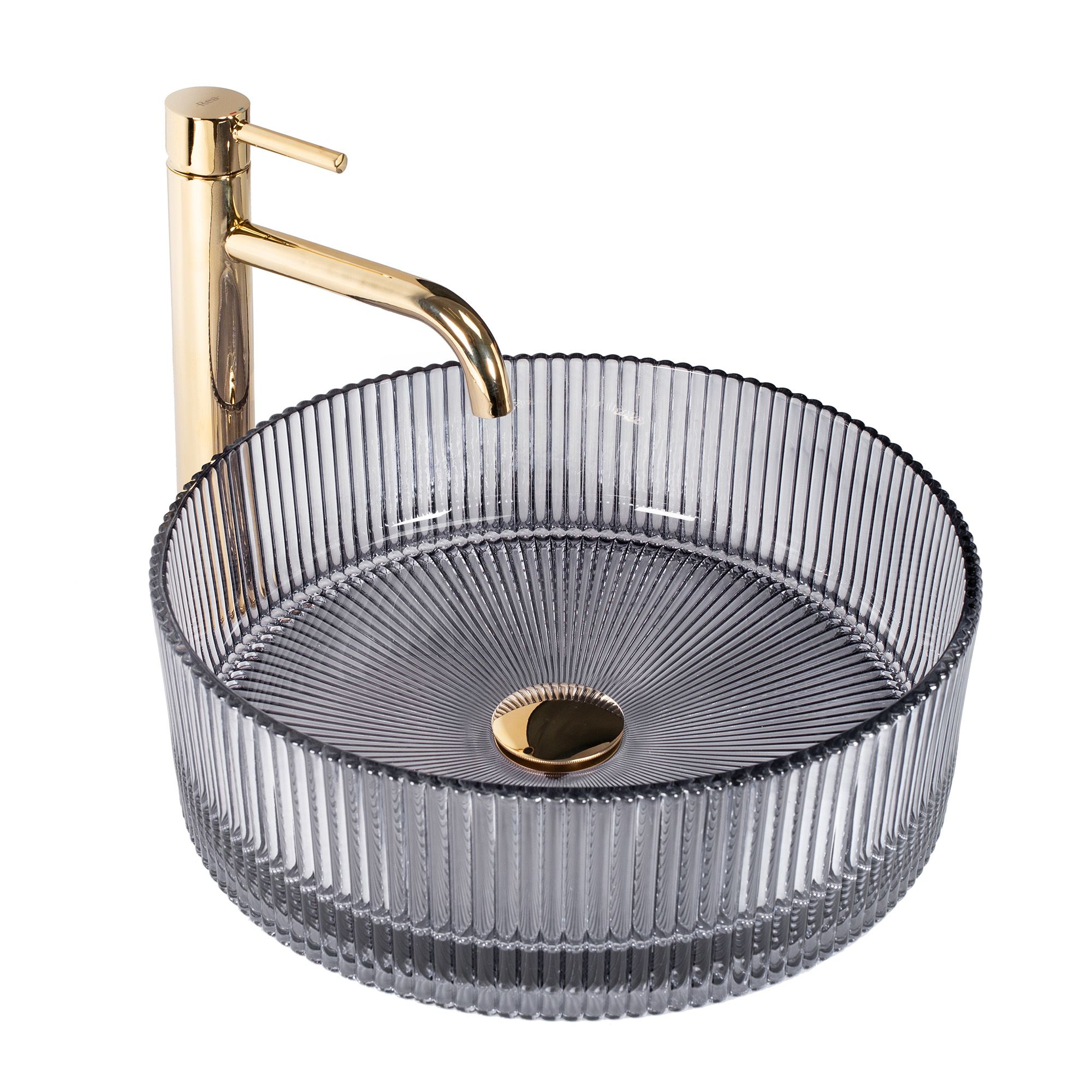 Lavoar pe blat de sticla Rea Ingrid, 36 cm, gri