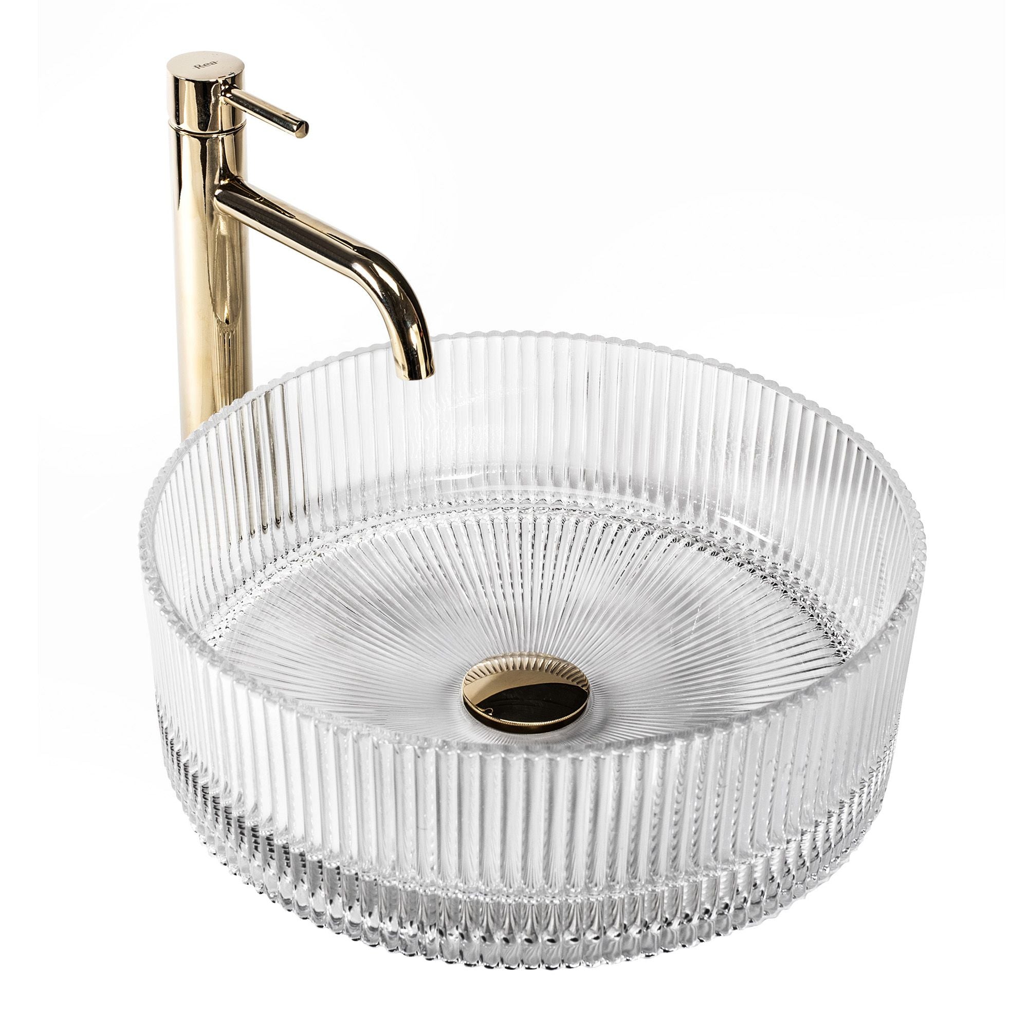 Lavoar pe blat de sticla Rea Ingrid, 36 cm, transparent