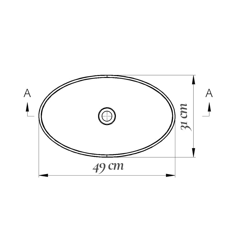 Lavoar pe blat Egg, Fluminia, 49 x 31 cm, finisaj alb