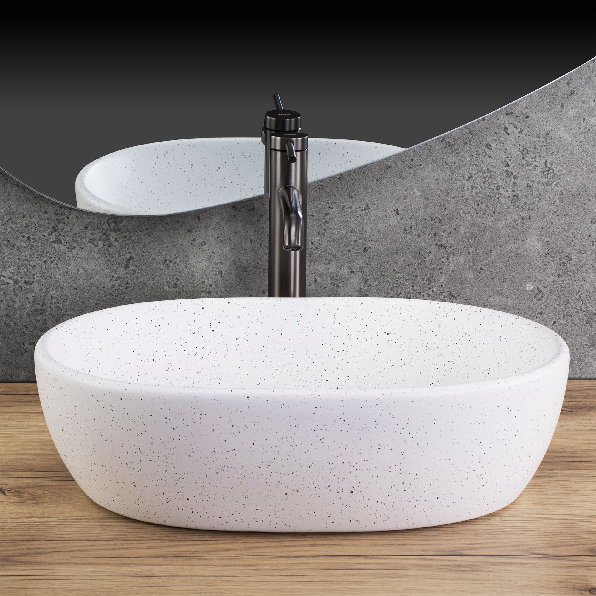 Lavoar pe blat Rea Amelia Warm, 48 cm, imitatie piatra