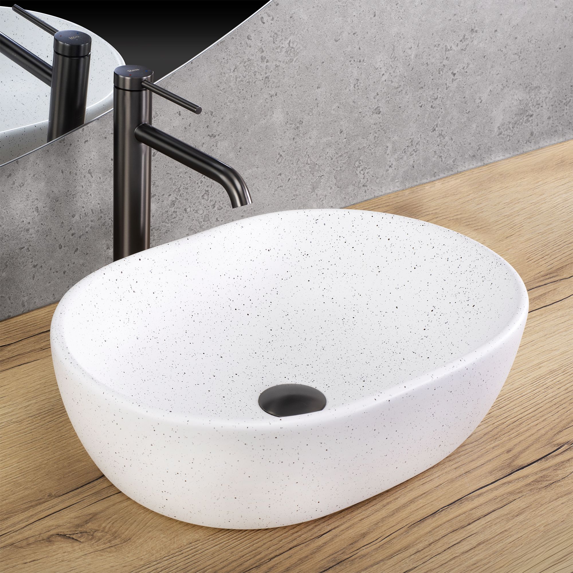 Lavoar pe blat Rea Amelia Warm, 48 cm, imitatie piatra