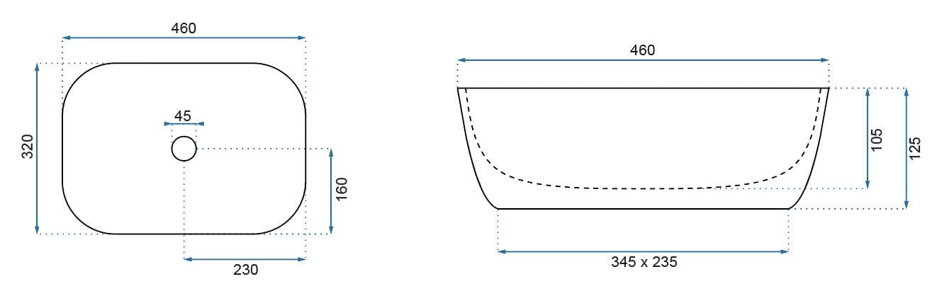 Lavoar pe blat Rea Belinda imitație marmură
