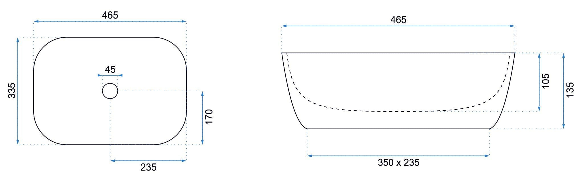 Lavoar pe blat Rea Belinda imitație marmură neagră mată