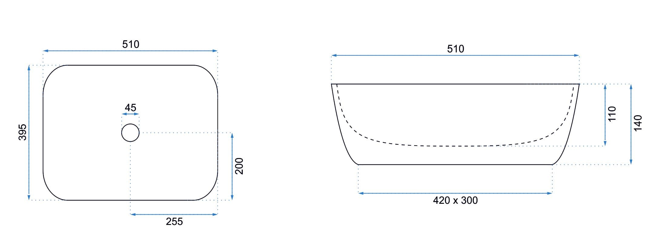 Lavoar pe blat Rea Freja imitație piatră bej