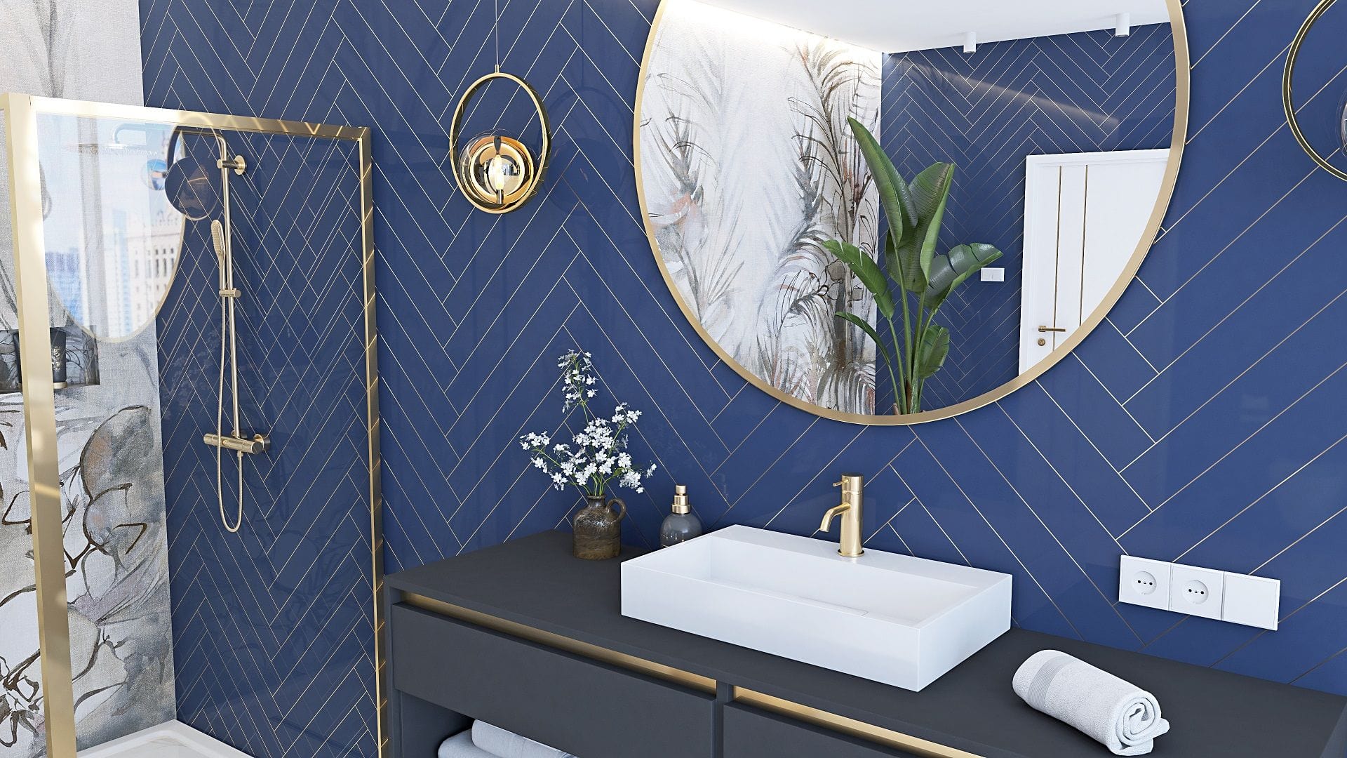 Lavoar pe blat Rea Goya, 50 cm, alb