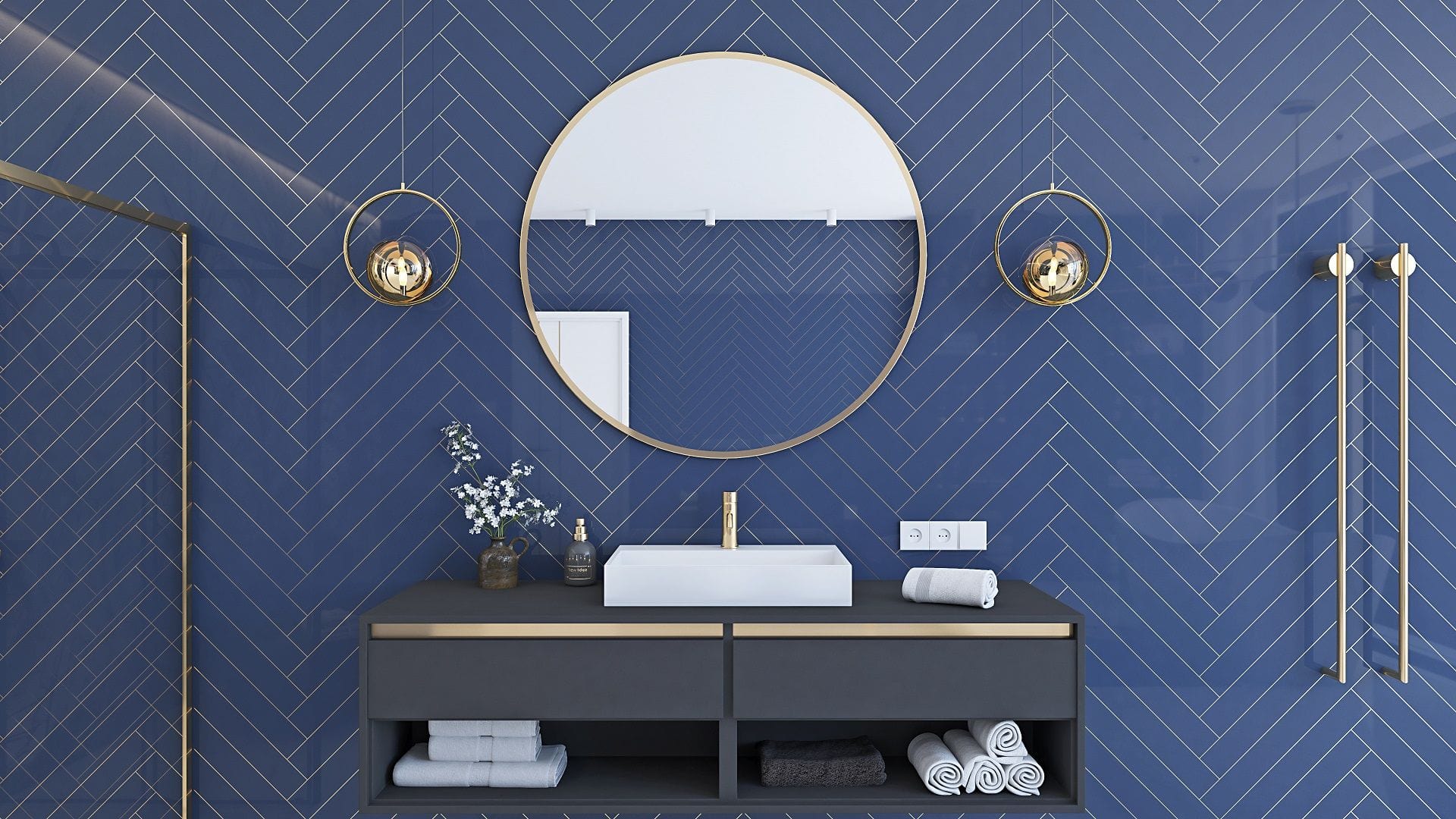 Lavoar pe blat Rea Goya, 50 cm, alb