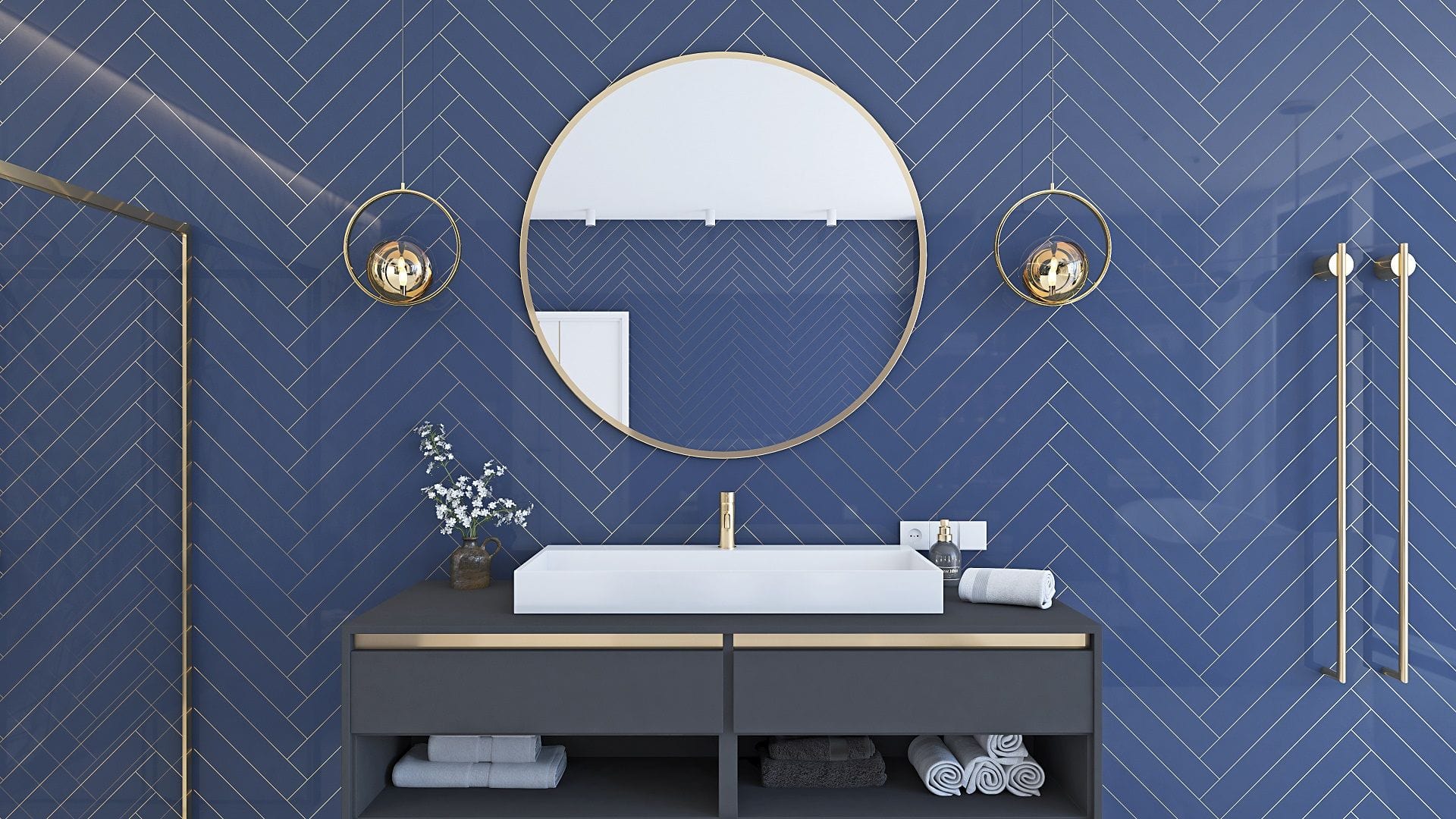 Lavoar pe blat Rea Goya, 70 cm, alb