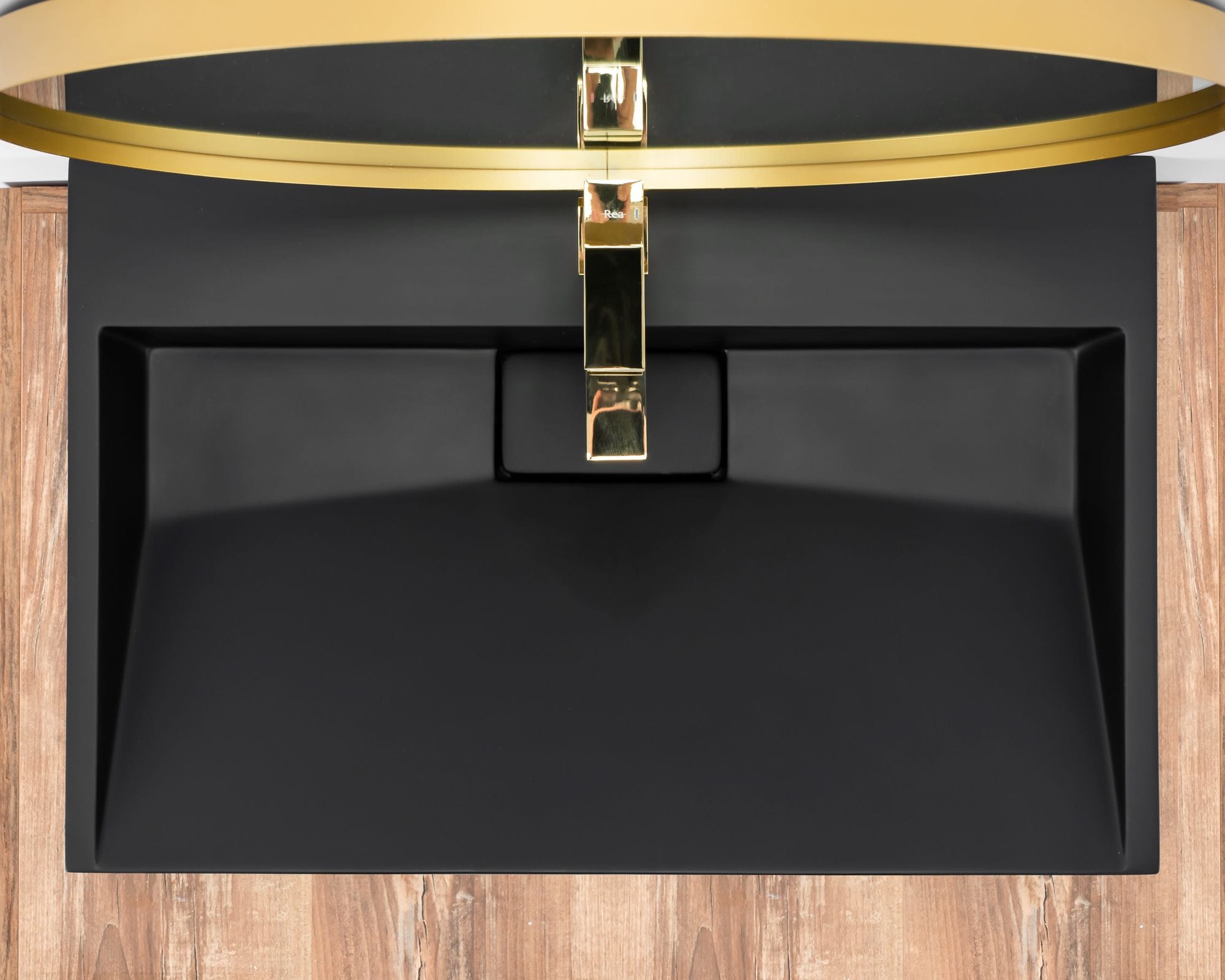 Lavoar pe blat Rea Goya, 70 cm, negru mat