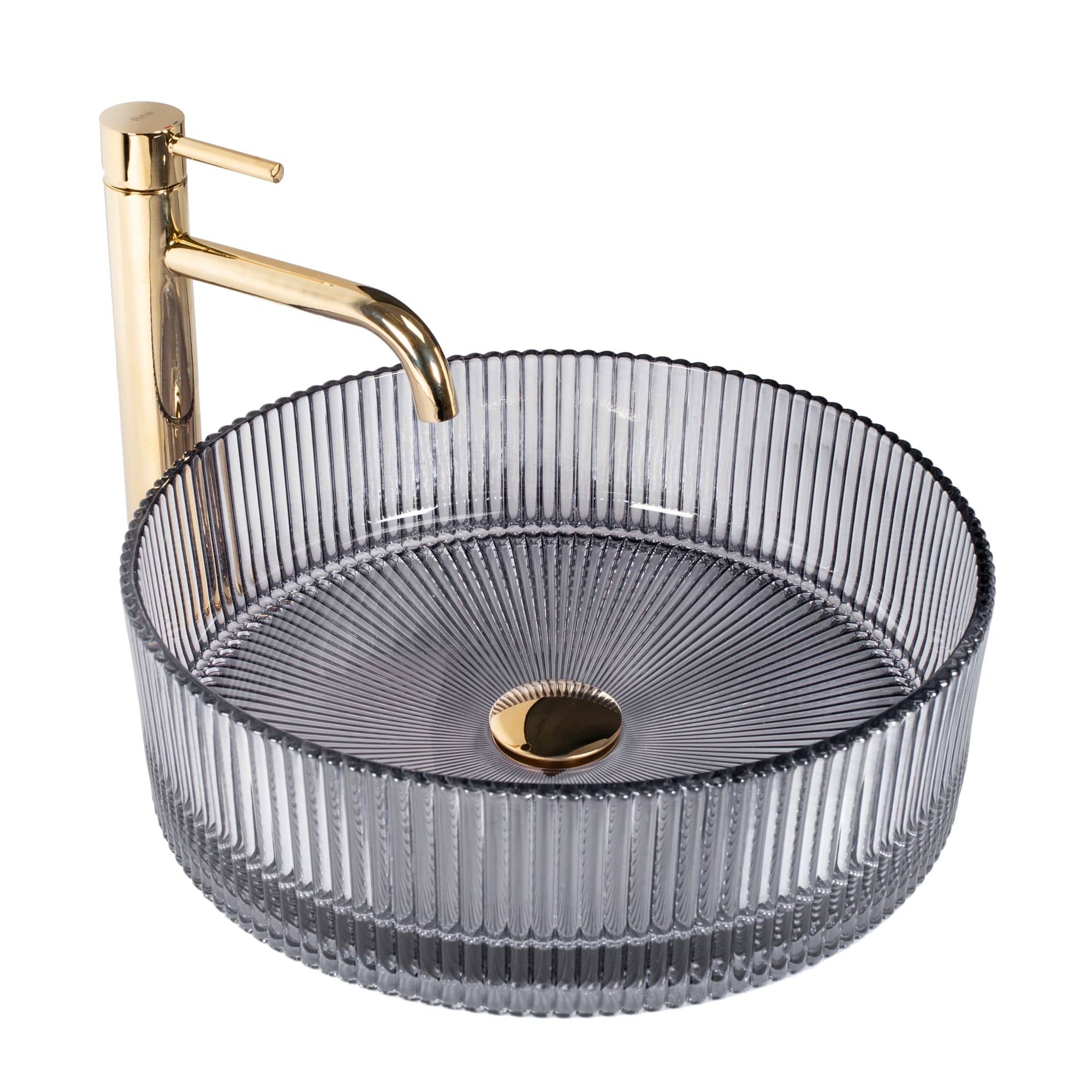 Lavoar pe blat Rea Ice Cristal, latime de 40 cm, gri transparent