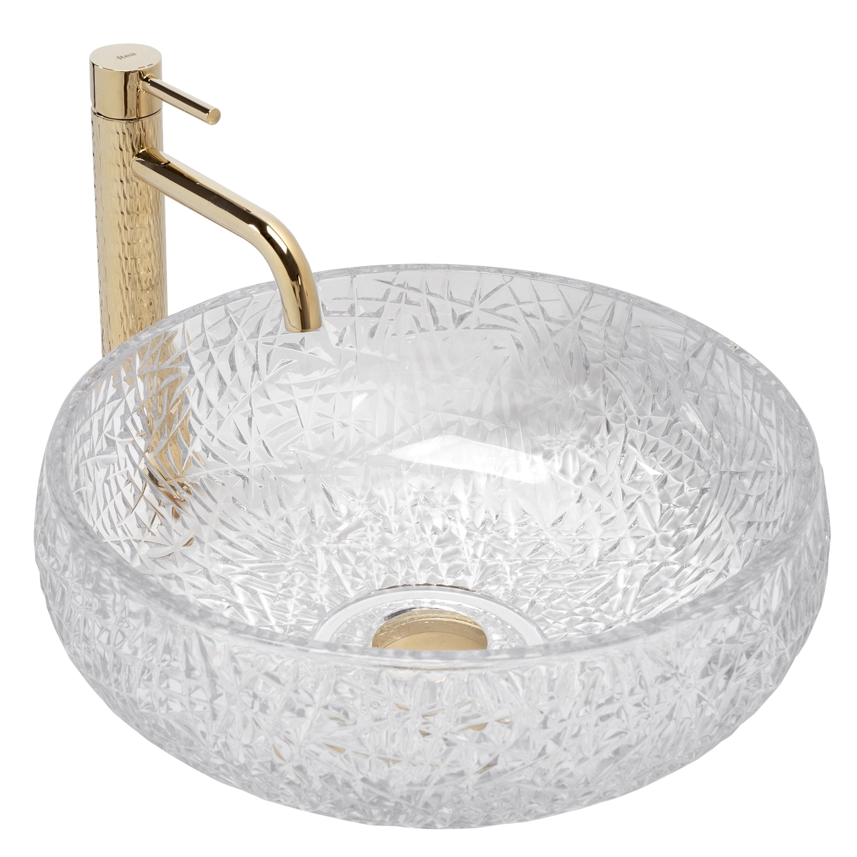 Lavoar pe blat Rea Ice Cristal, latime de 40 cm, transparent