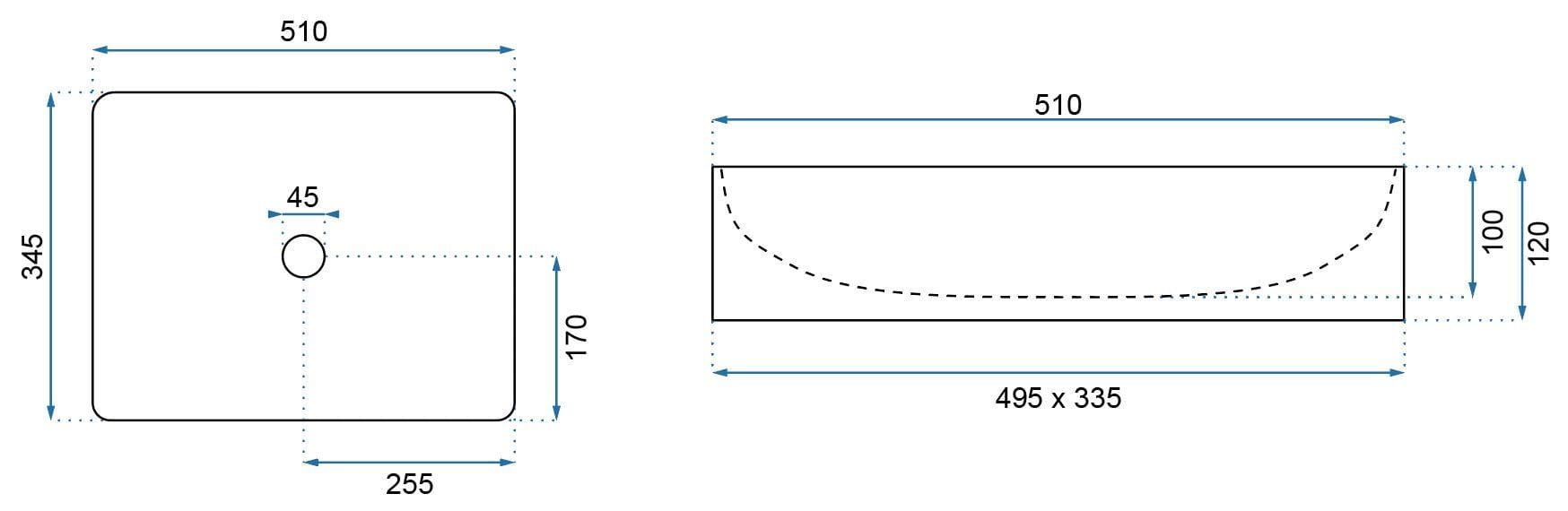 Lavoar pe blat Rea Inga alb