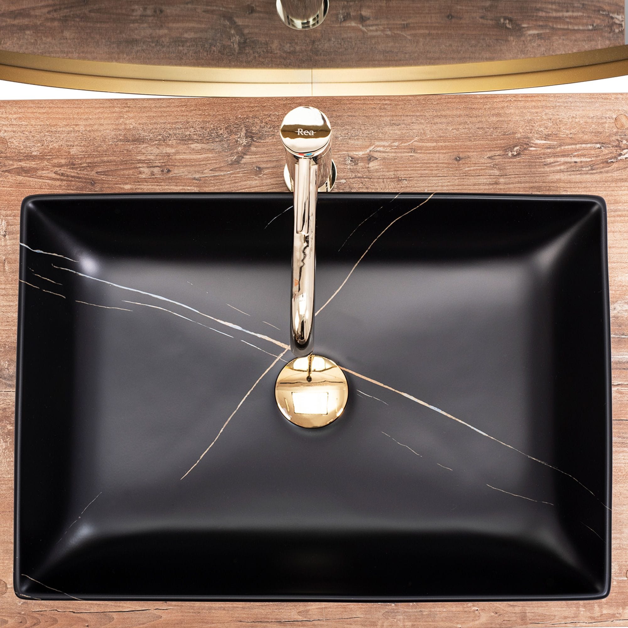 Lavoar pe blat Rea Inga imitație marmură neagră