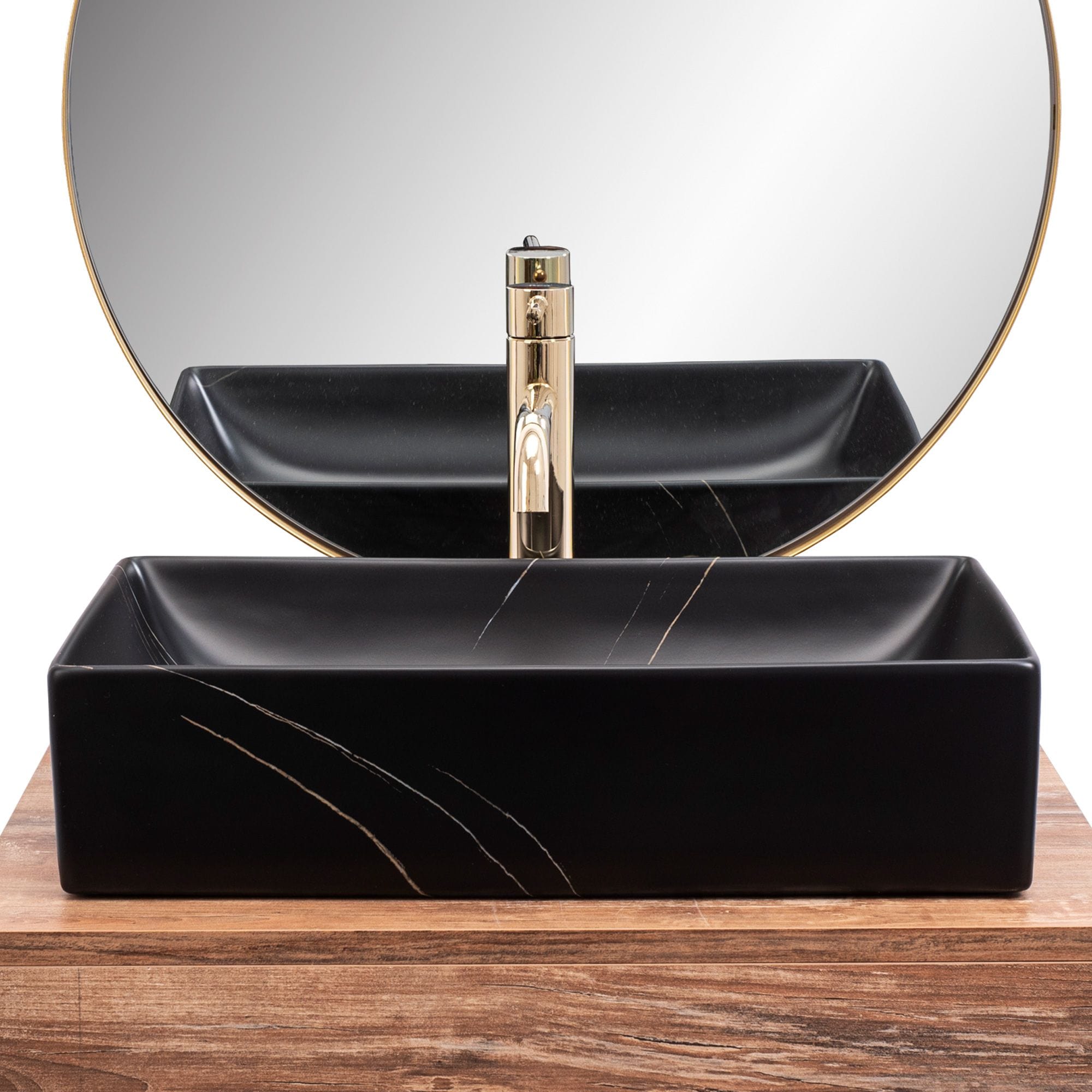 Lavoar pe blat Rea Inga imitație marmură neagră