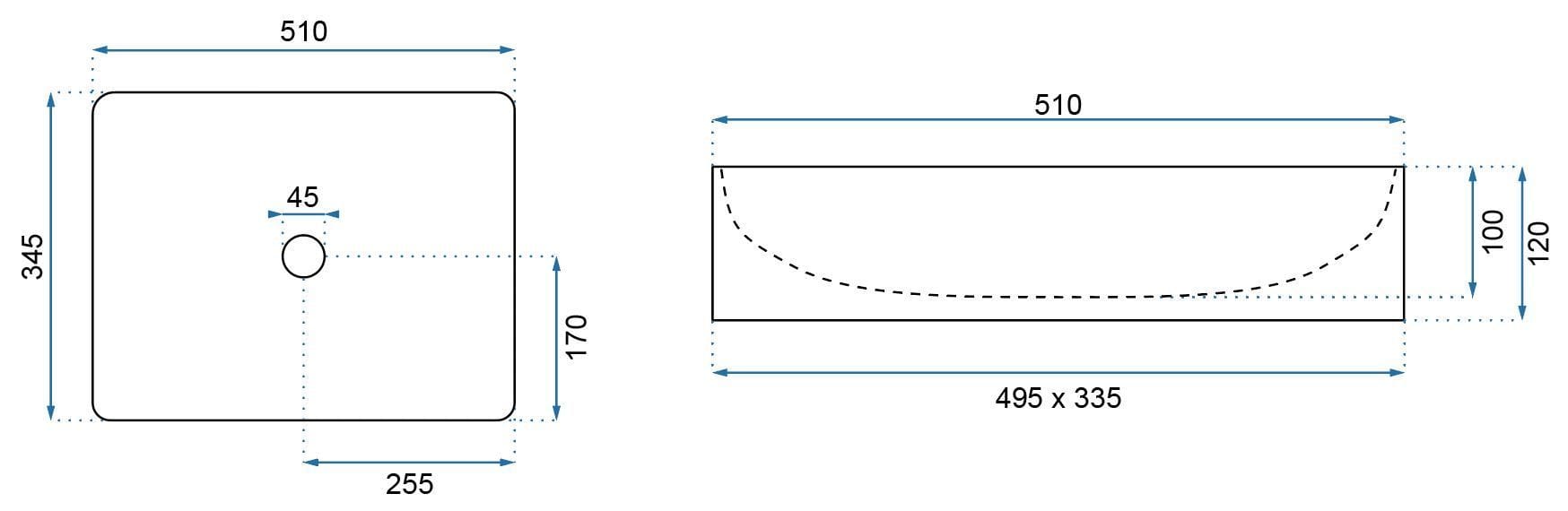 Lavoar pe blat Rea Inga imitație marmură neagră