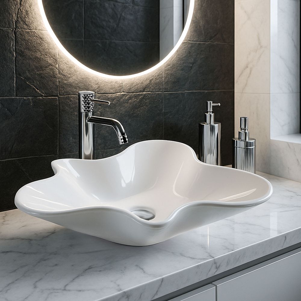Lavoar pe blat Rea Izolda, 53 cm, alb