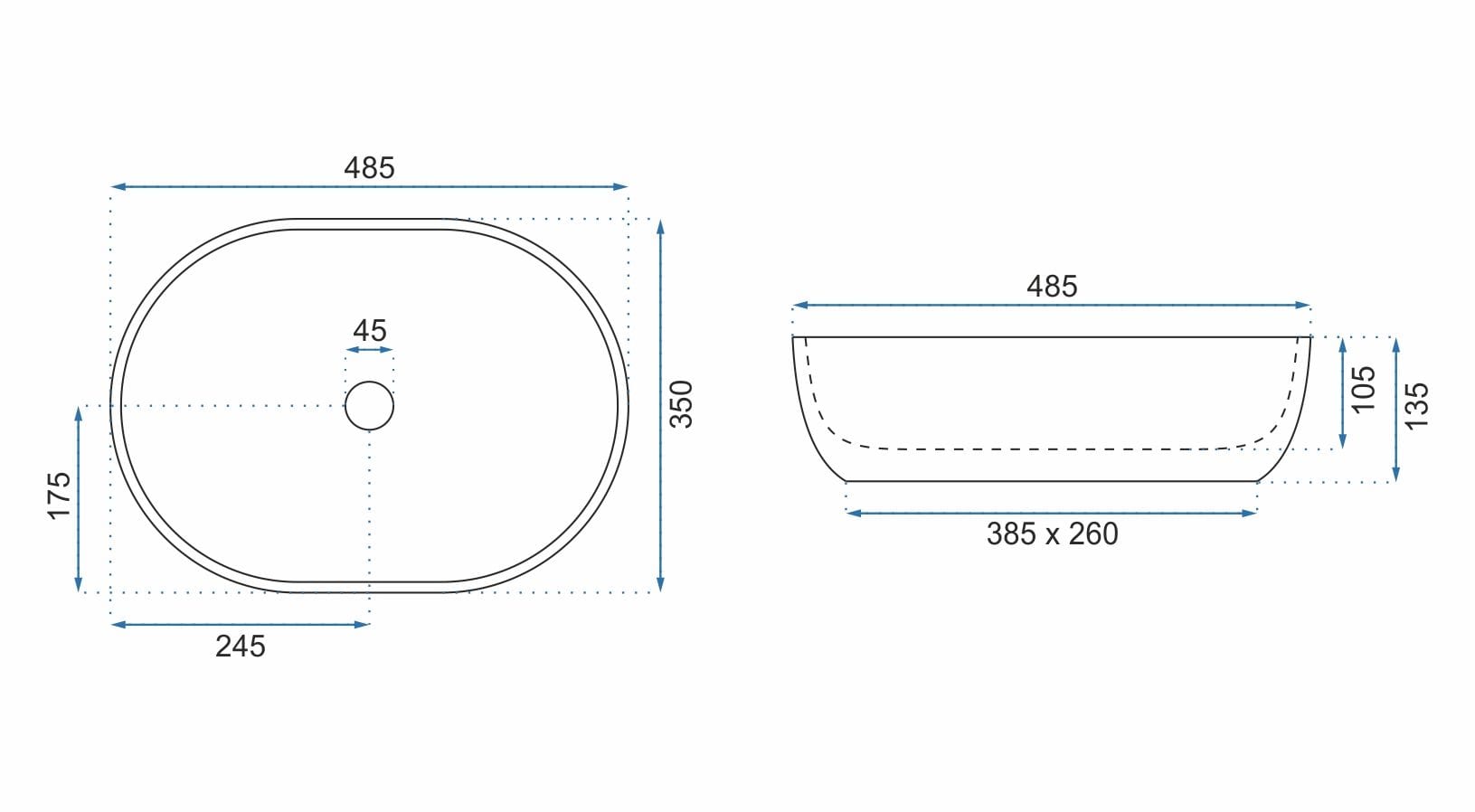 Lavoar pe blat Rea Lara imitație piatră bej