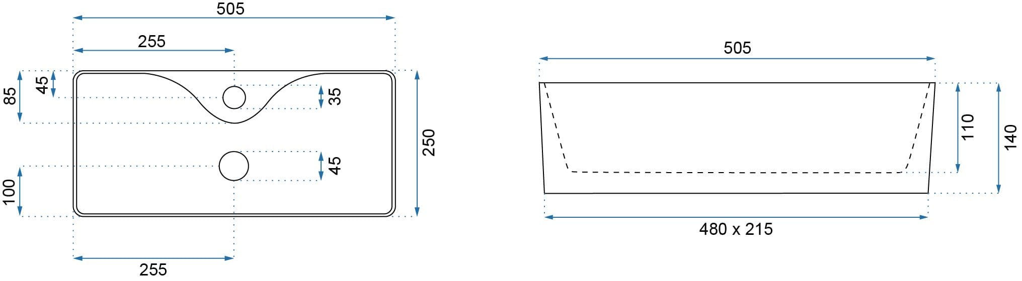 Lavoar pe blat Rea Mery alb