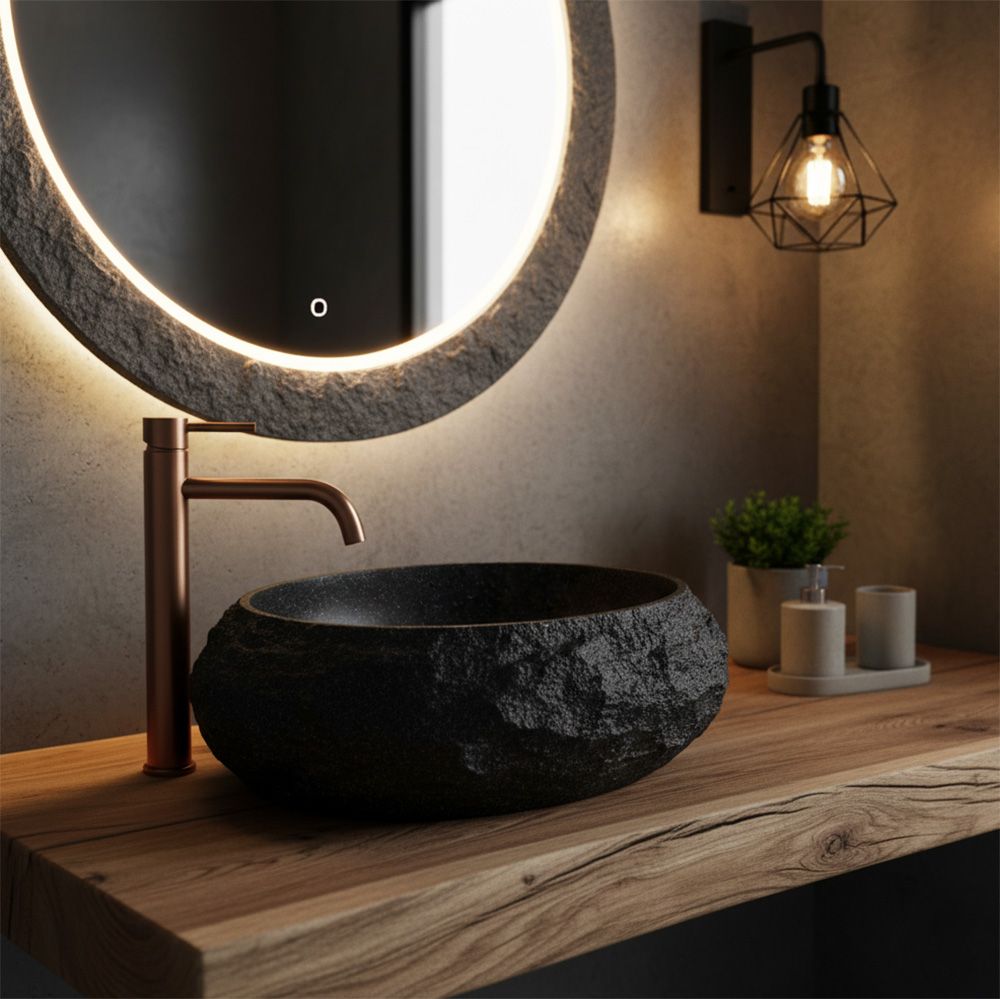 Lavoar pe blat Rea Mika, 48 cm, negru