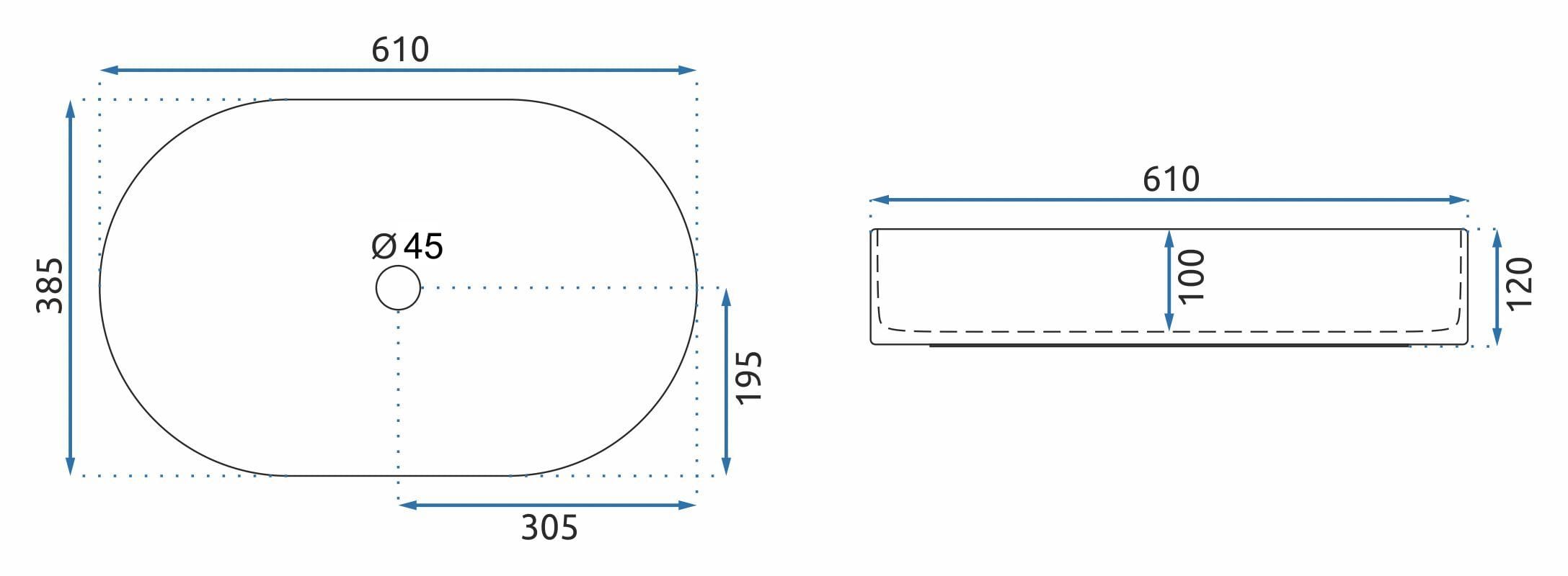 Lavoar pe blat Rea Nadia alb