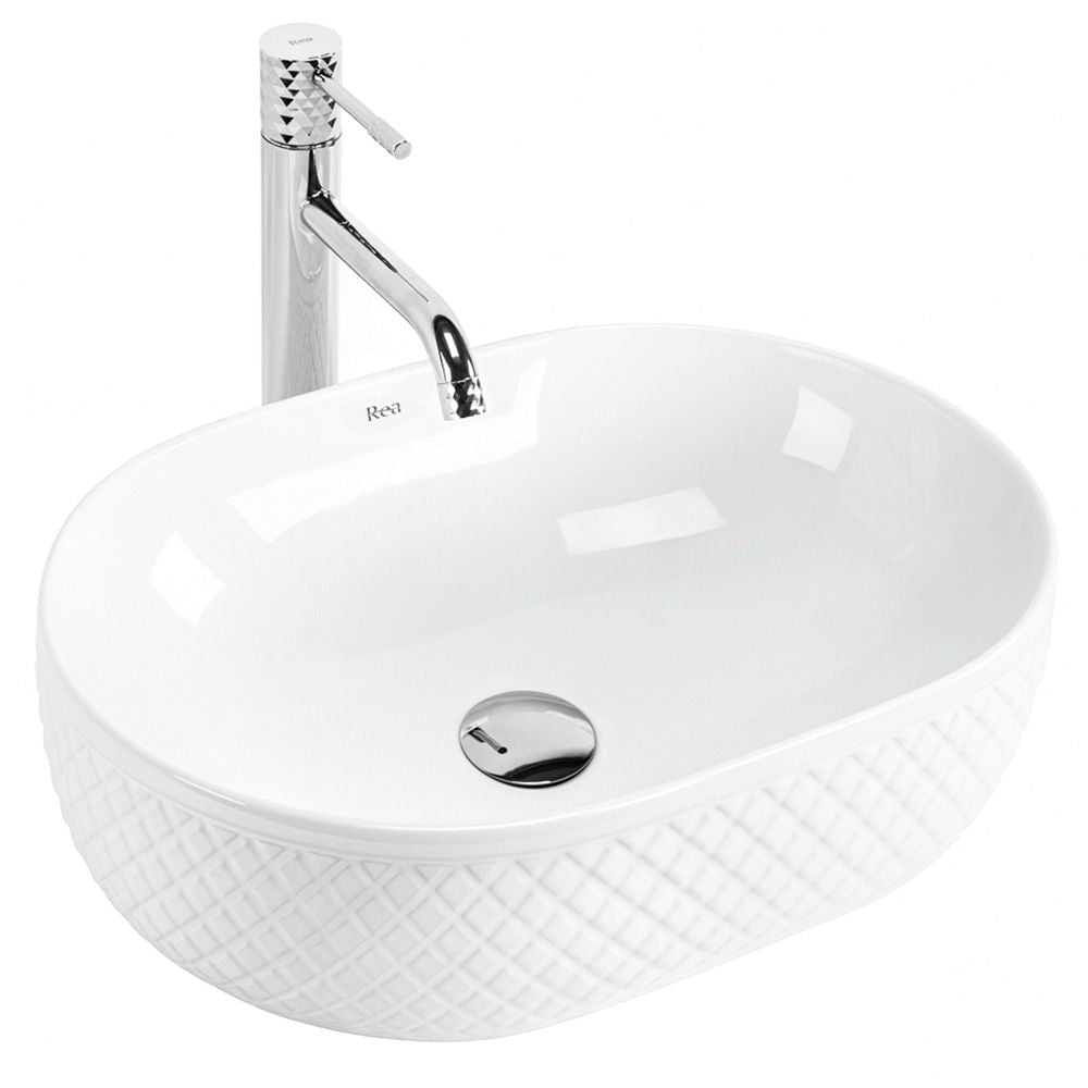 Lavoar pe blat Rea Oktawia, 49 cm, alb