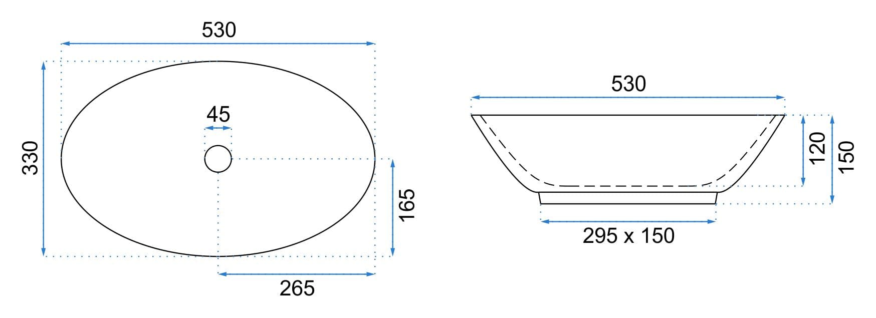 Lavoar pe blat Rea Pamela alb/auriu