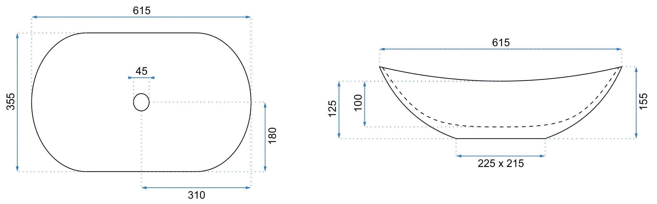 Lavoar pe blat Rea Royal alb