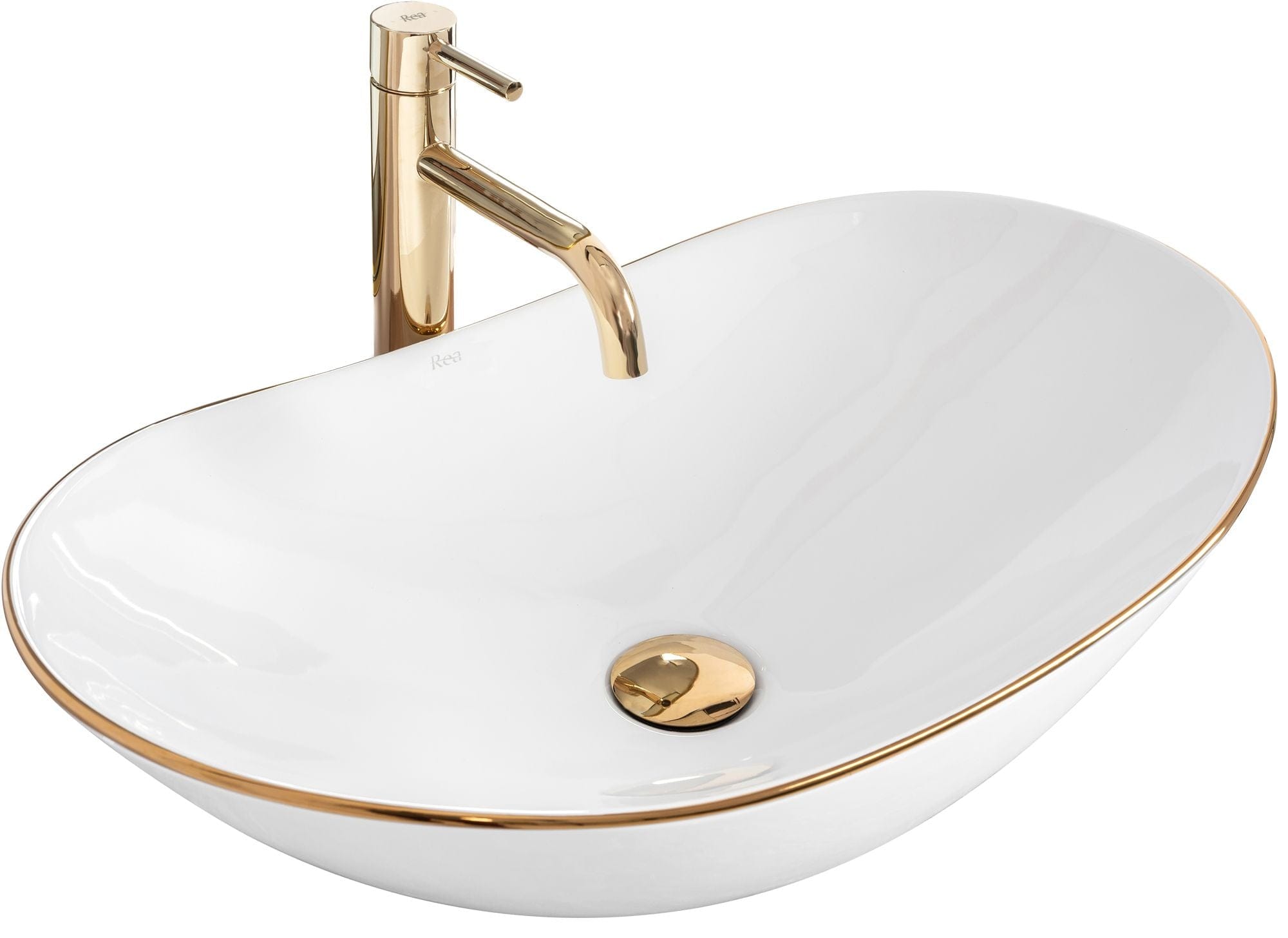 Lavoar pe blat Rea Royal alb cu margini aurii