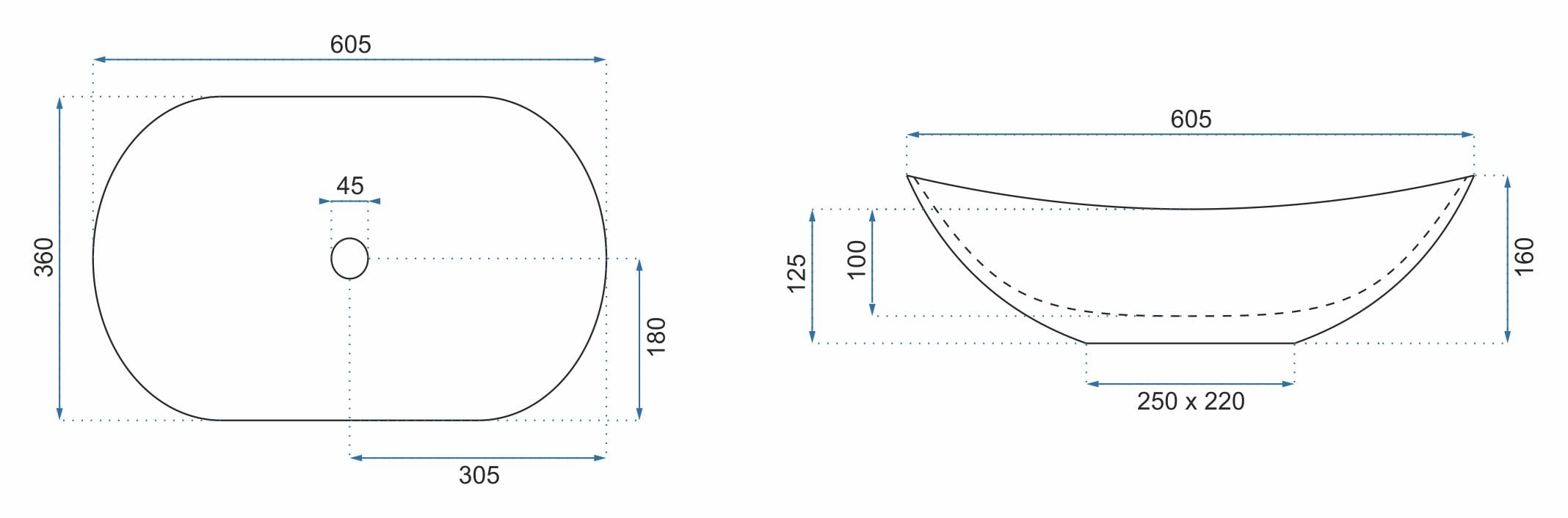 Lavoar pe blat Rea Royal imitație marmură