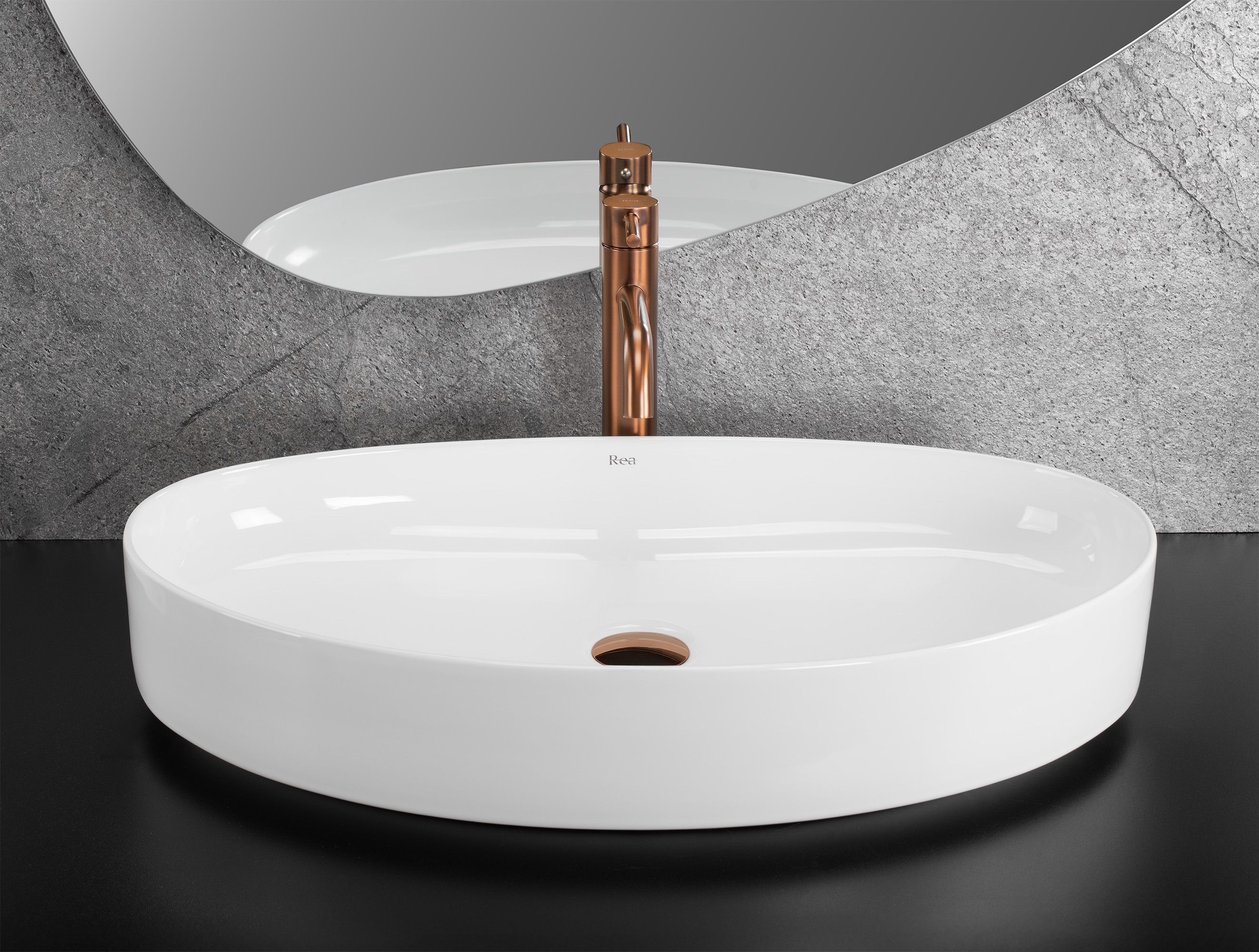 Lavoar pe blat Rea Sabina, 65.5 cm, alb