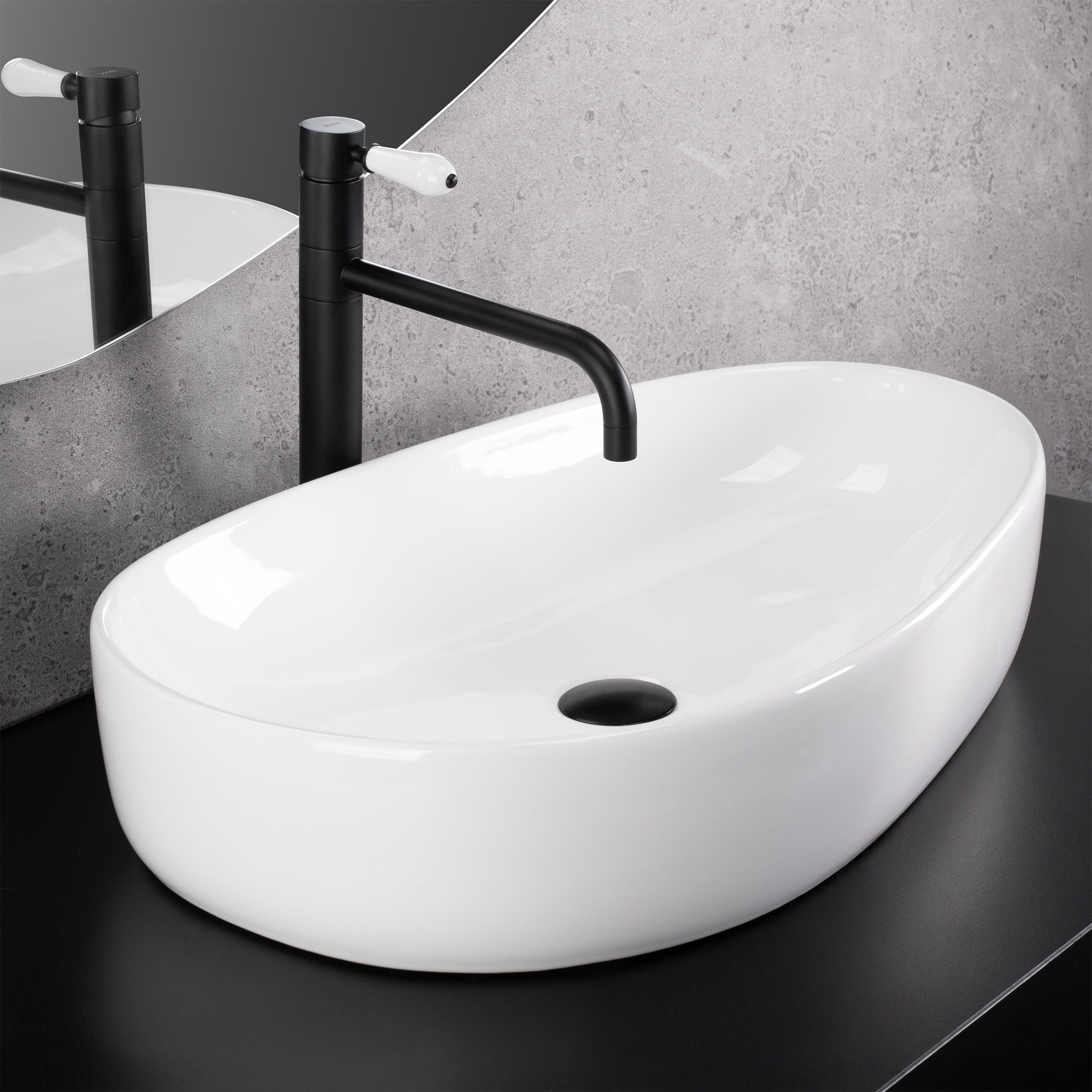 Lavoar pe blat Rea Sandra, 65 cm, alb