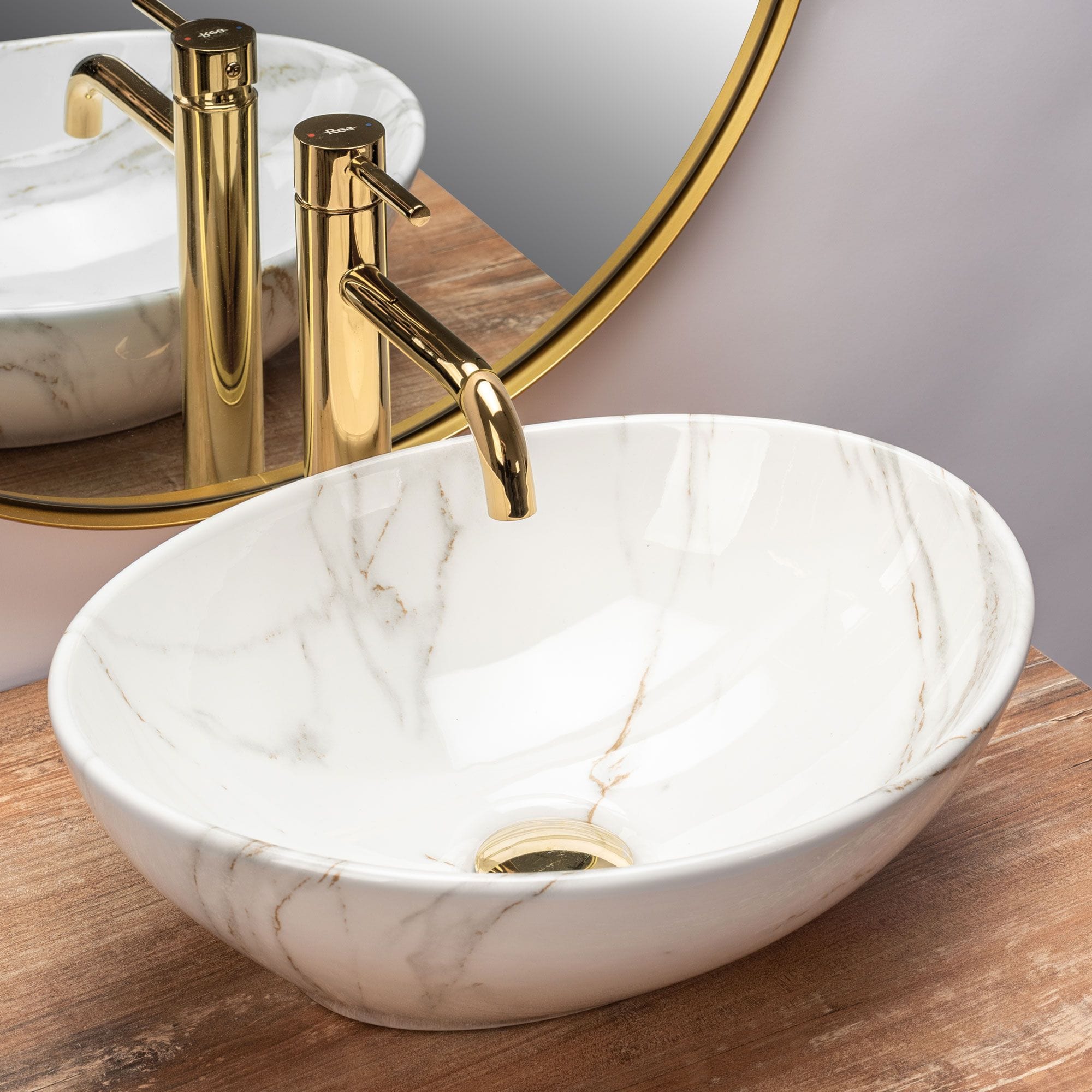 Lavoar pe blat Rea Sofia imitație marmură